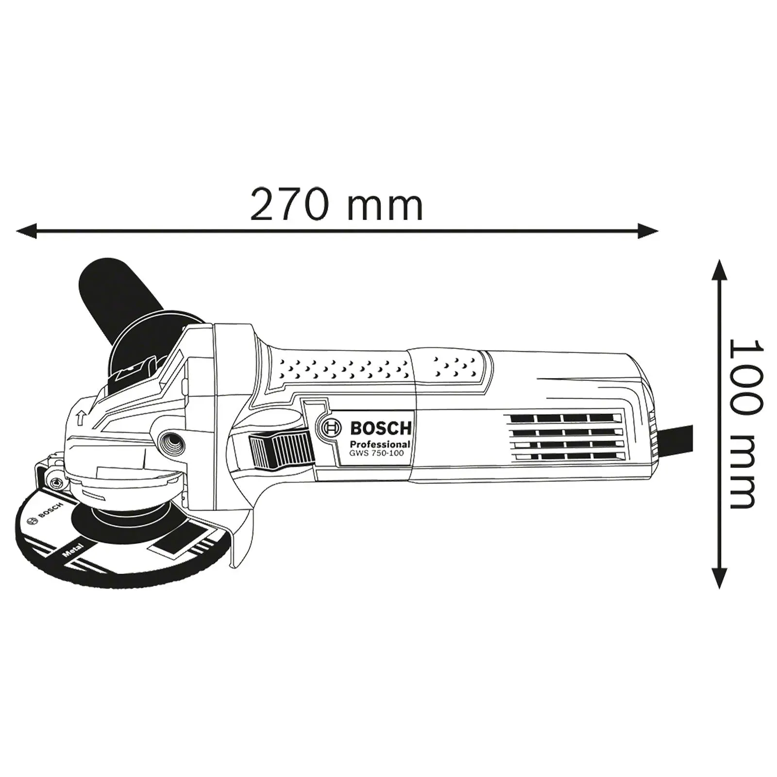 Bosch Angle Grinder 115mm 750W 110V Corded GWS 750 - Image 6