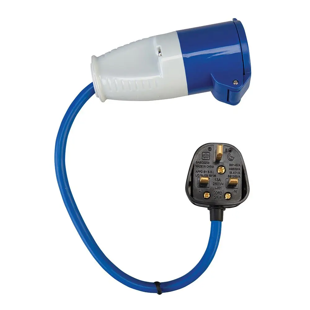 Defender 230V Fly Lead Converter 13A Plug to 16A Socket Caravan Generator - Image 5