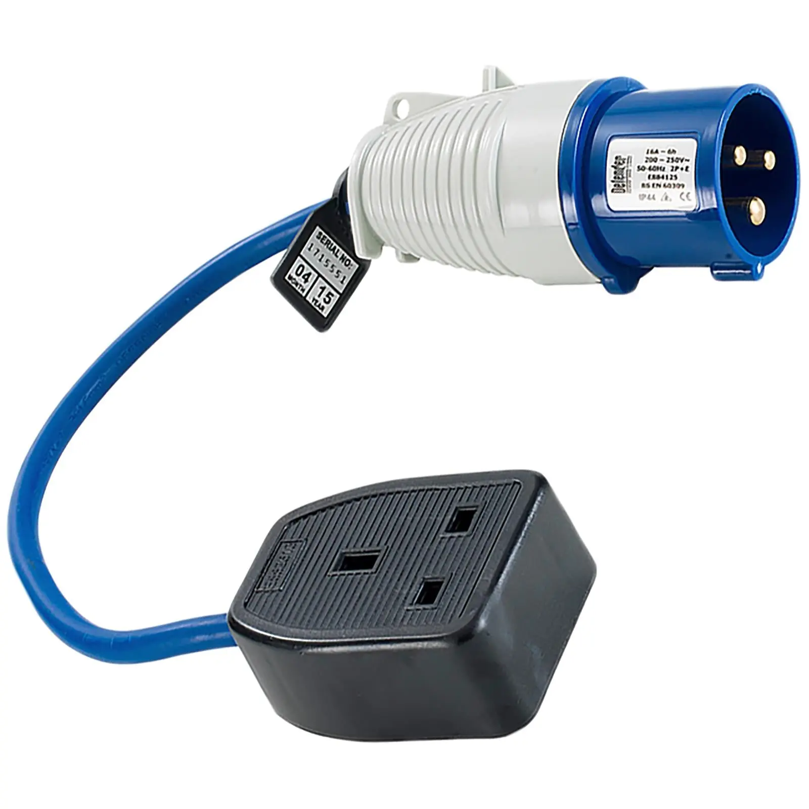 Defender 230V Fly Lead Converter 16A Plug to 13A Socket Caravan Generator - Image 3