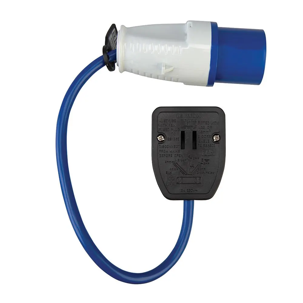 Defender 230V Fly Lead Converter 16A Plug to 13A Socket Caravan Generator - Image 4