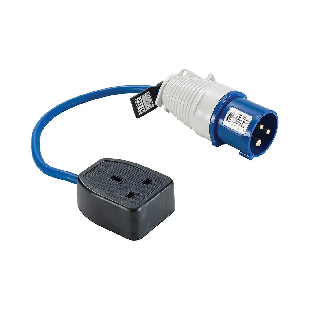 Defender 230V Fly Lead Converter 16A Plug to 13A Socket Caravan Generator - Image 5