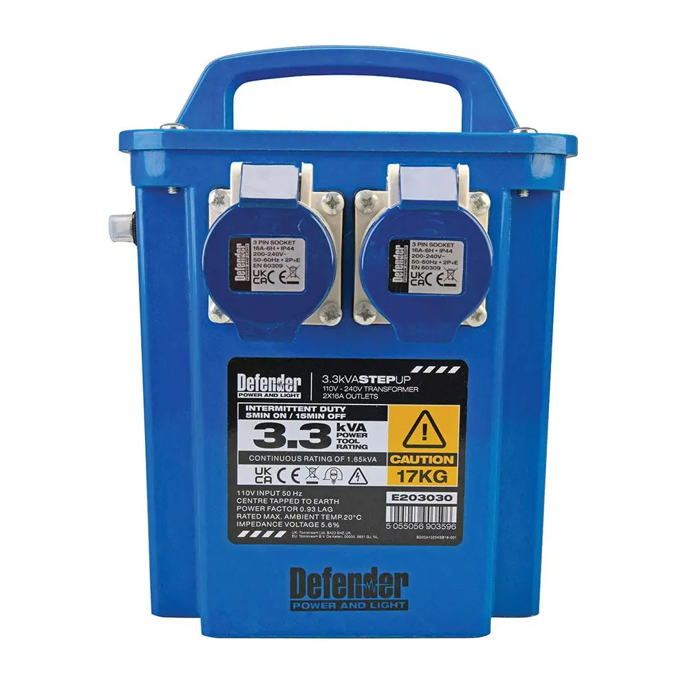 Defender 3.3kVA Step Up Transformer 16A 230V E203030 - Image 2