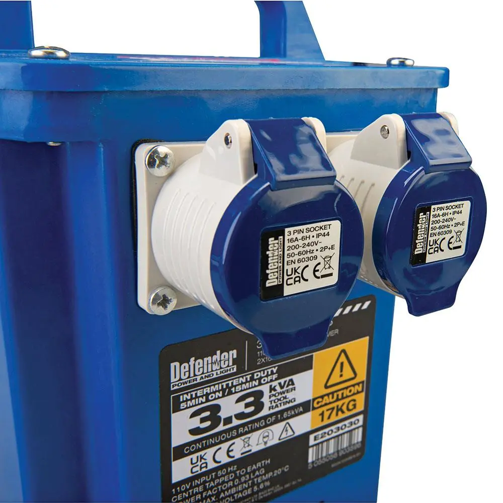 Defender 3.3kVA Step Up Transformer 16A 230V E203030 - Image 5