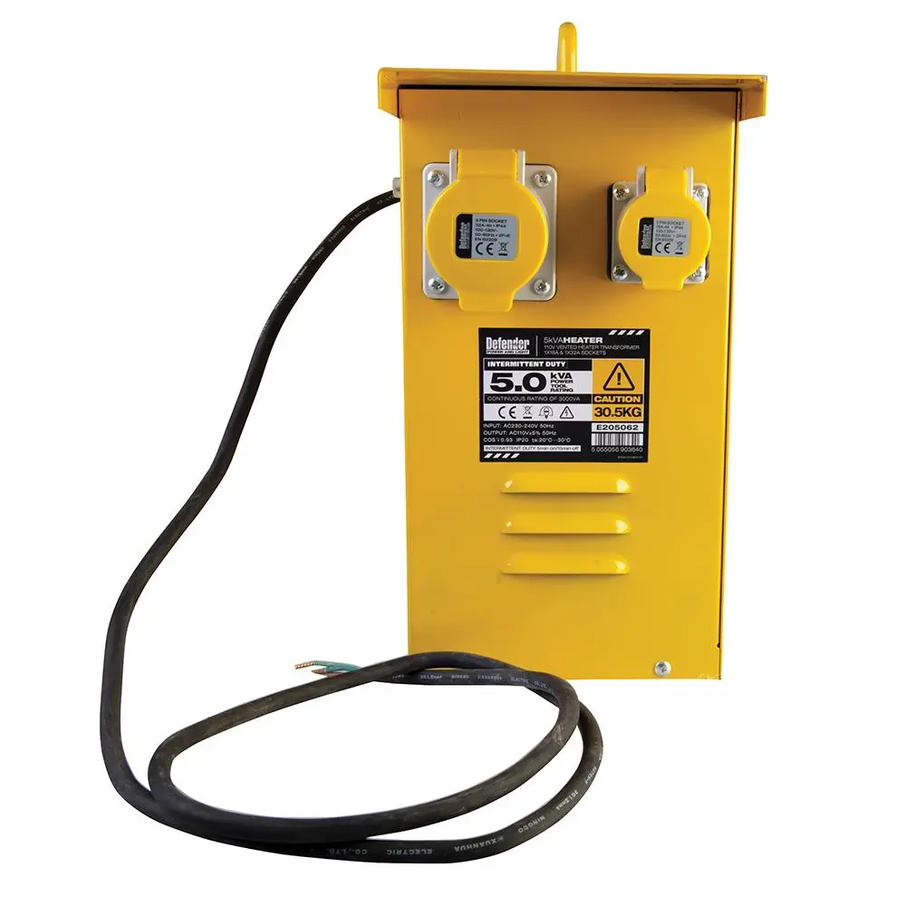Defender 5kVA Metal Heater Transformer 16A / 32A 110V E205062 - Image 4