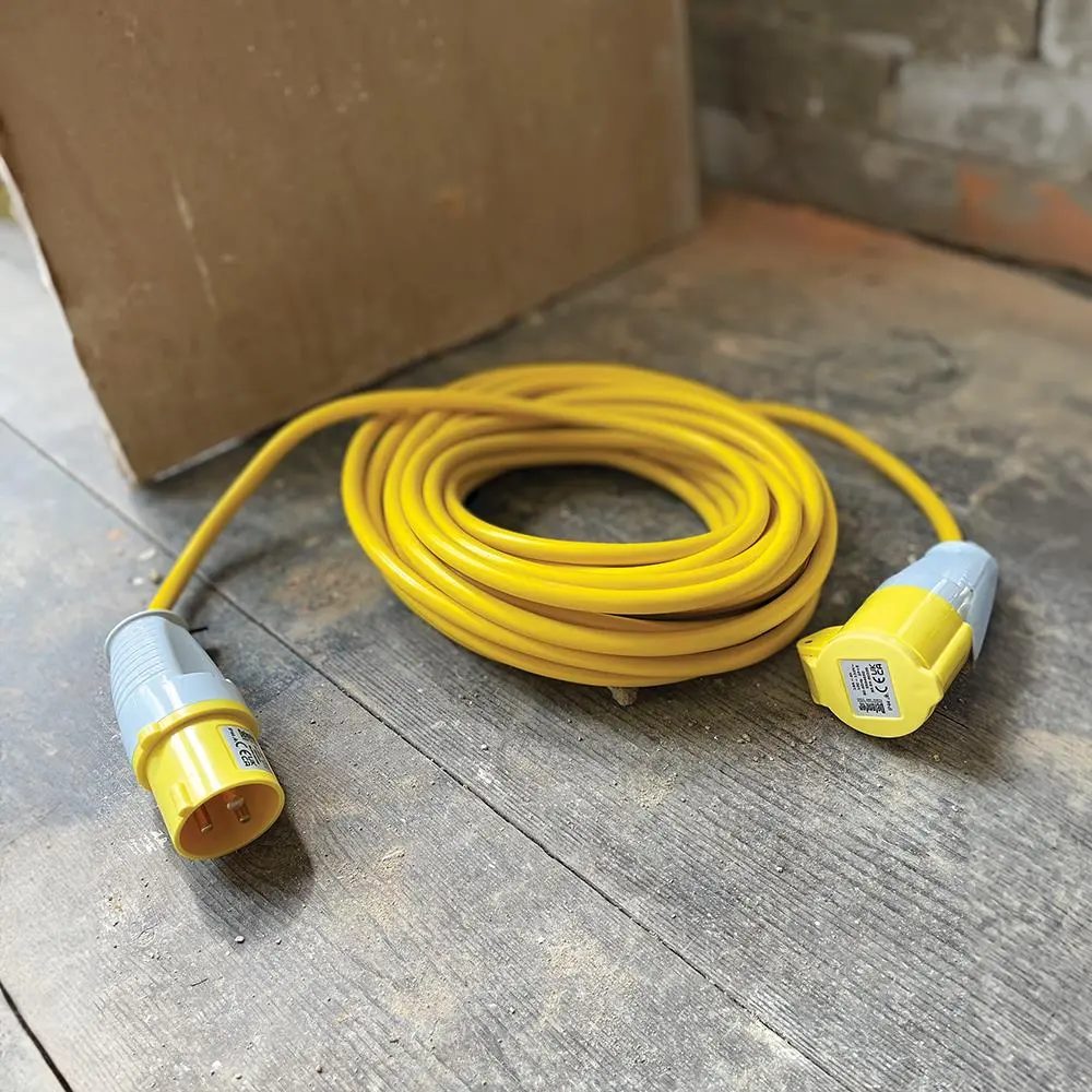 Defender Extension Lead Yellow 2.5mm2 16A 14m 110V E85121 - Image 2