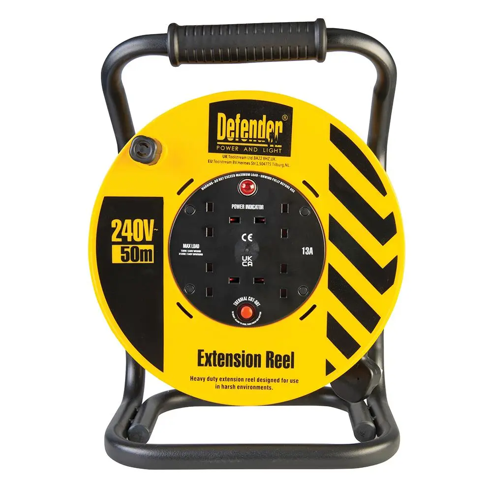 Defender Light Cable Reel 50m 230V 13A E86515 - Image 2