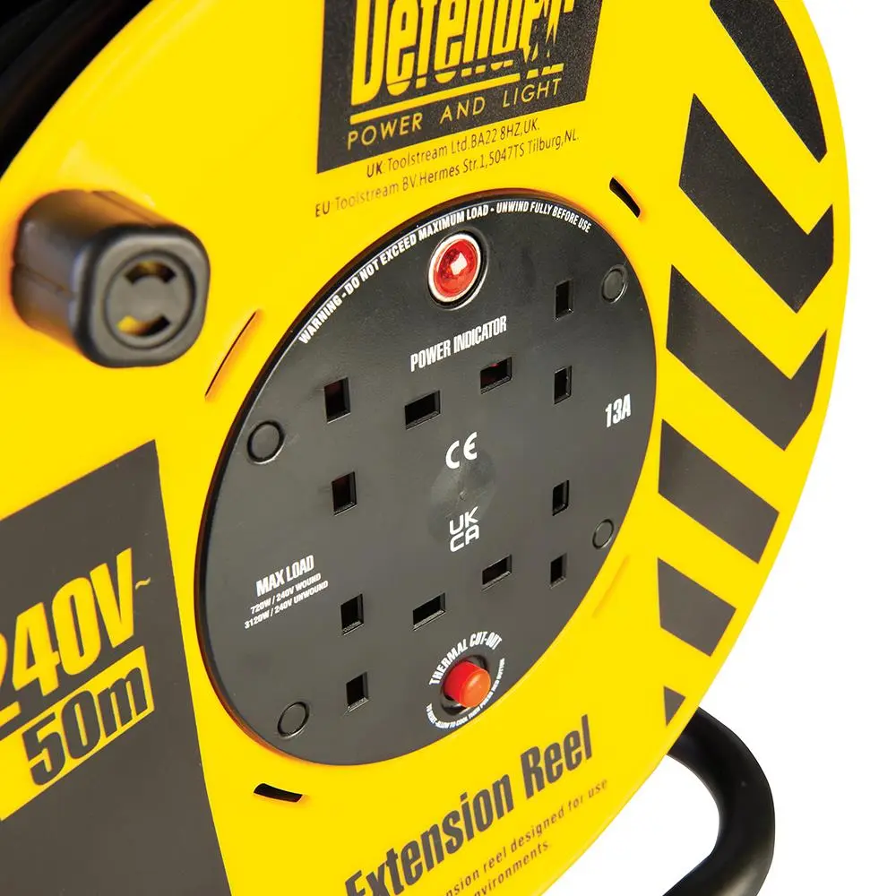 Defender Light Cable Reel 50m 230V 13A E86515 - Image 3