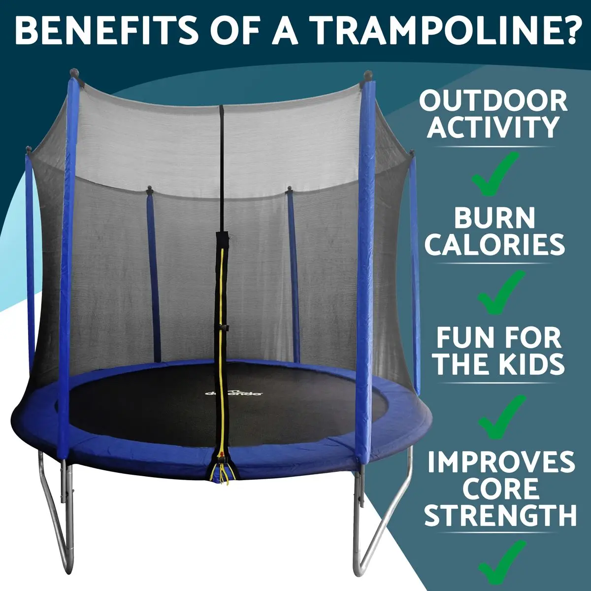 Dellonda 10ft Heavy-Duty Outdoor Trampoline with Safety Enclosure Net - Image 4