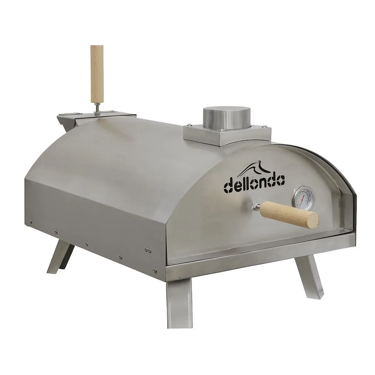 Dellonda 14" Portable Wood-Fired Pizza & Smoking Oven - Stainless Steel - Image 7