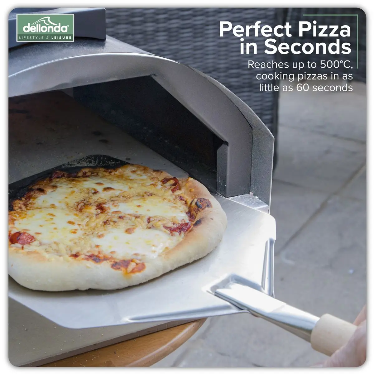 Dellonda 14" Portable Wood-Fired Pizza & Smoking Oven - Stainless Steel - Image 9