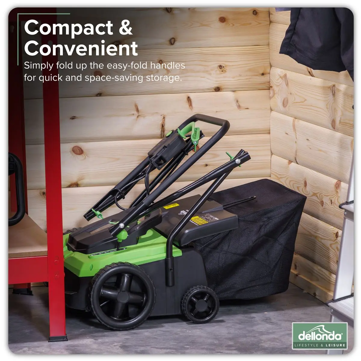 Dellonda 1500W Electric 2-in-1 Scarifier with 5-Heights, 36cm Cutting Diameter, 45L Grass Collection Bag, 10m Mains Cable, Hand Push - Image 4