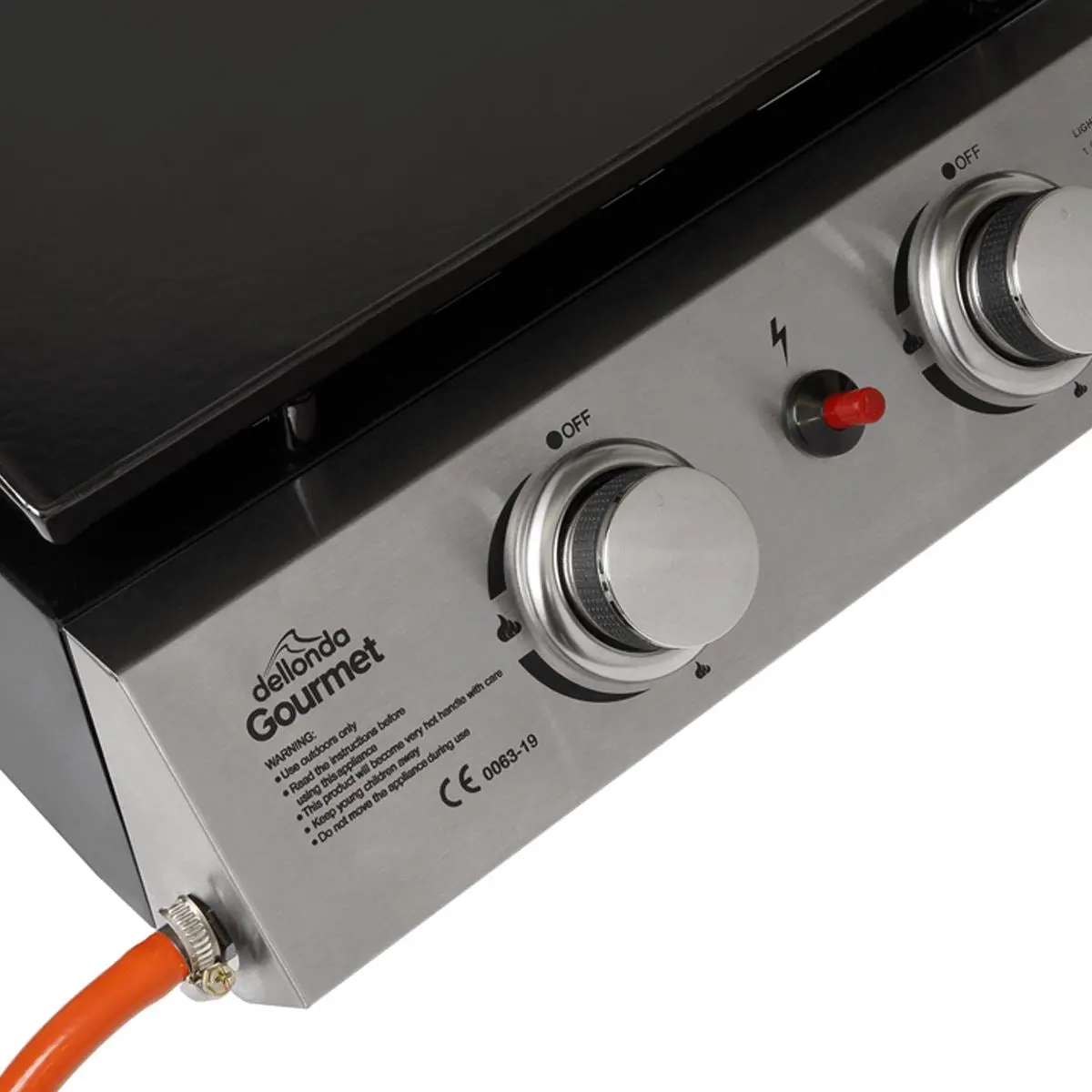 Dellonda 2 Burner Portable Gas Plancha 5kW BBQ Griddle, Stainless Steel - Image 8