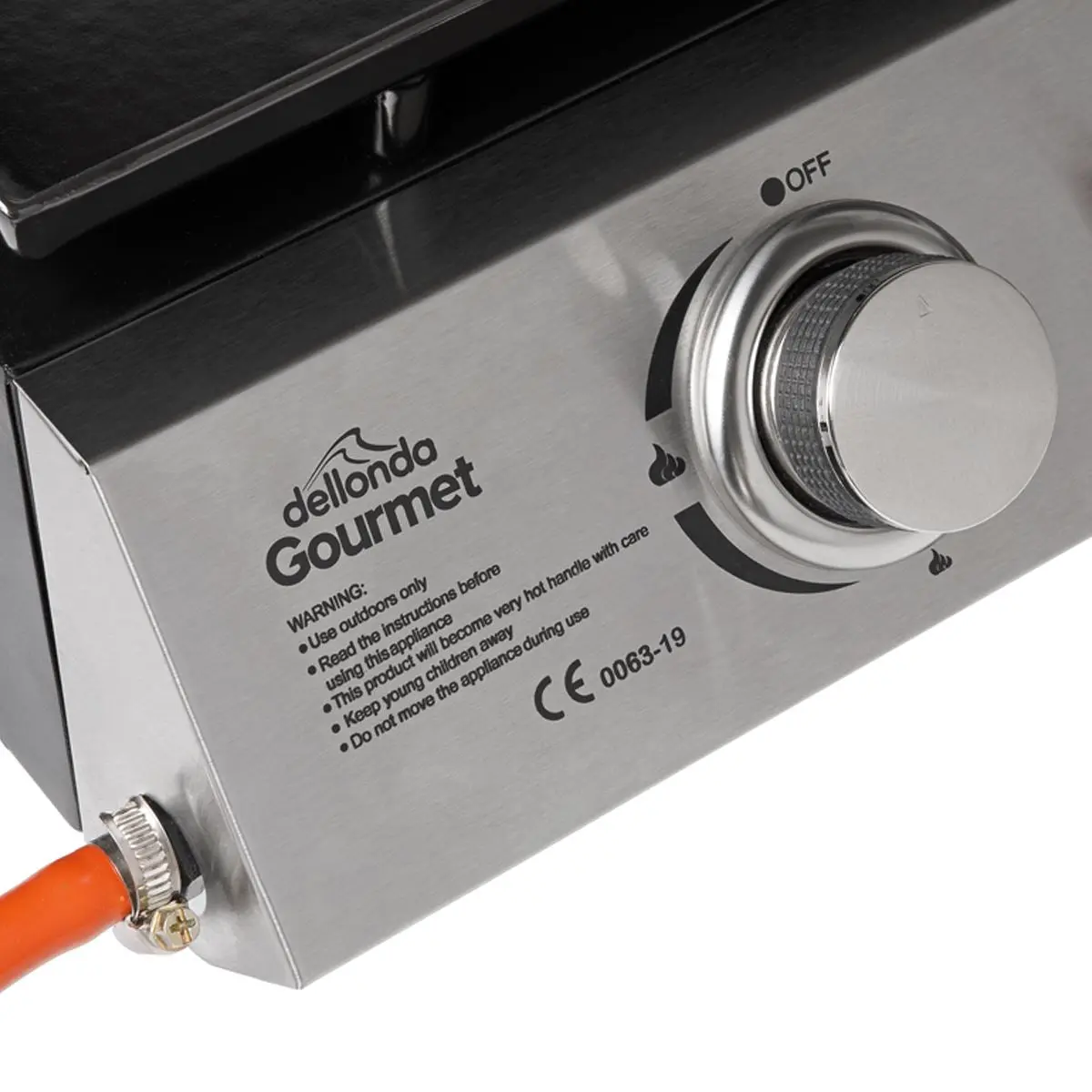 Dellonda 2 Burner Portable Gas Plancha 5kW BBQ Griddle, Stainless Steel - Image 9