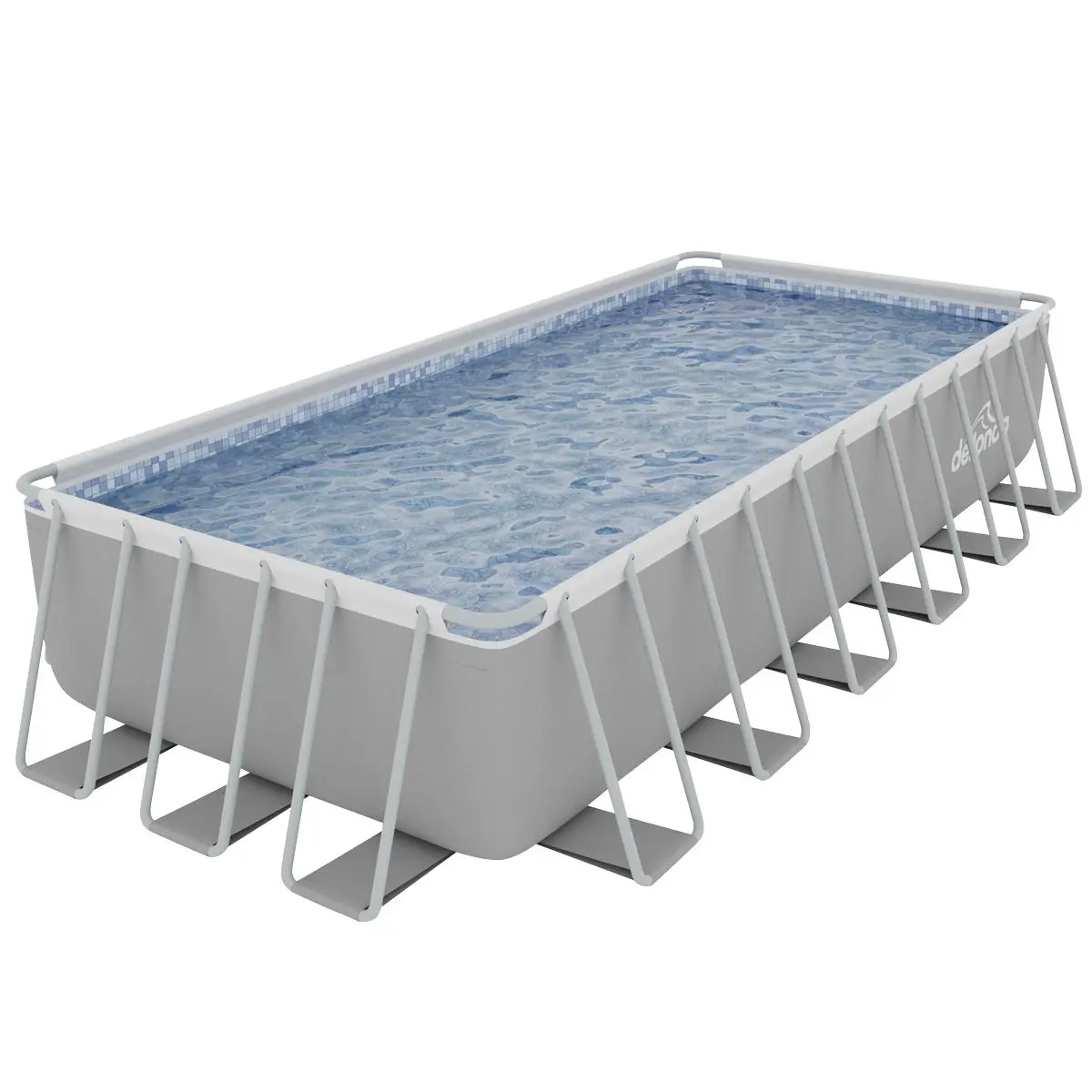Dellonda 25ft Deluxe Steel Frame Swimming Pool with Step Ladder, Ground Covers and Filter Pump