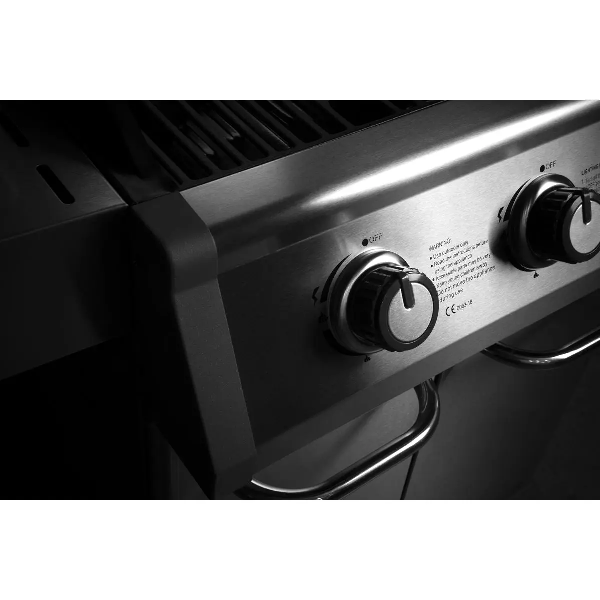 Dellonda 3 Burner Deluxe Gas BBQ Grill with Piezo Ignition & Wheels - Stainless Steel - Image 4