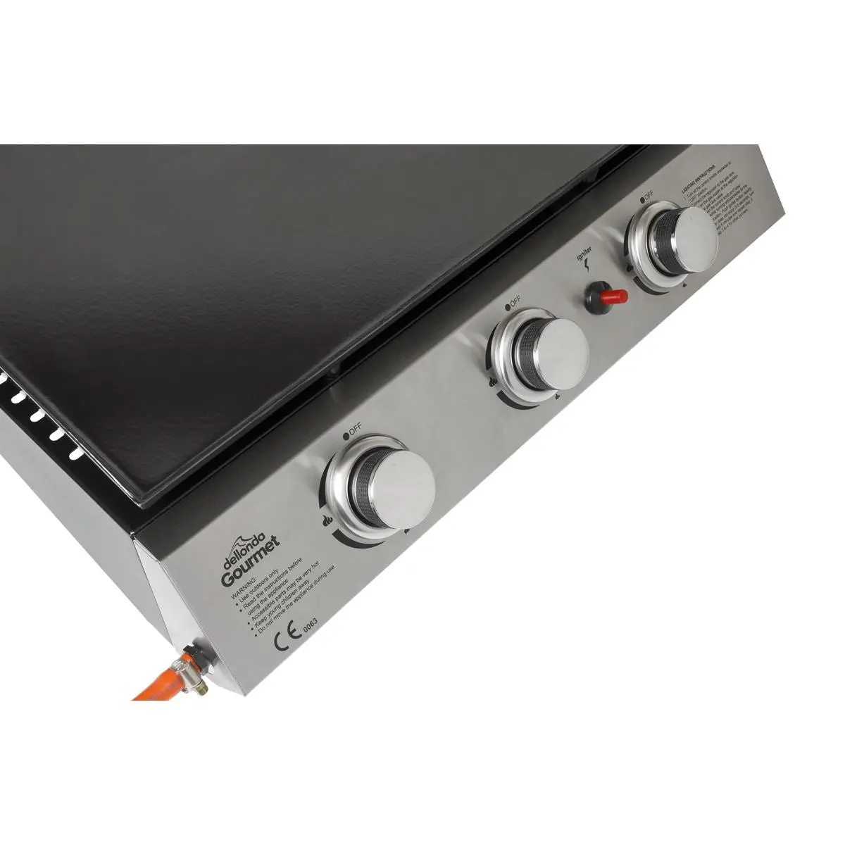 Dellonda 3 Burner Portable Gas Plancha 7.5kW BBQ Griddle, Stainless Steel - Image 11