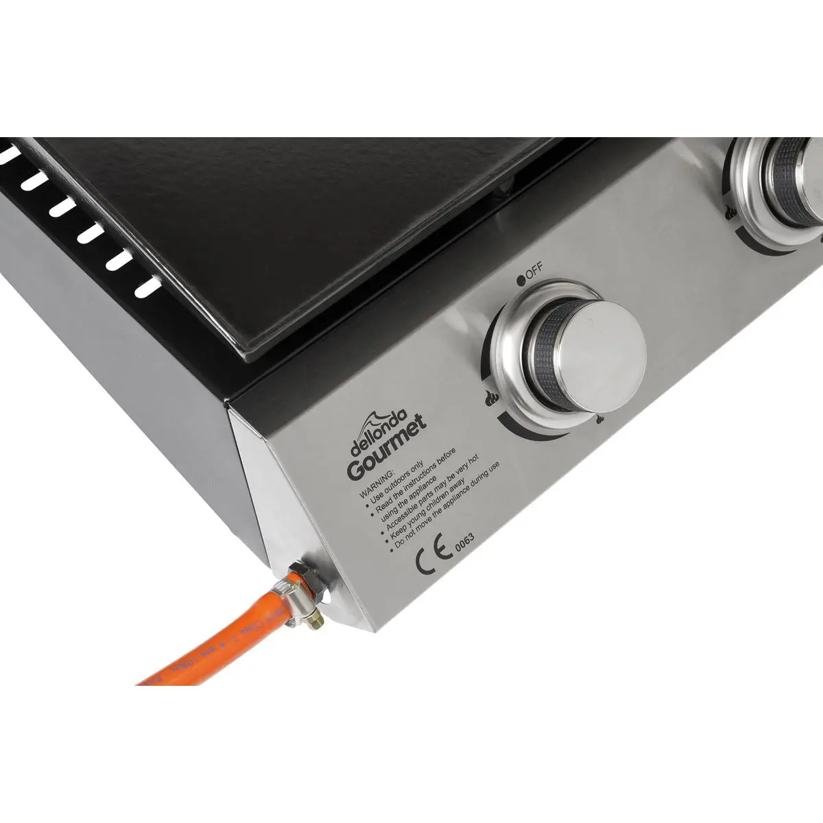 Dellonda 3 Burner Portable Gas Plancha 7.5kW BBQ Griddle, Stainless Steel - Image 12