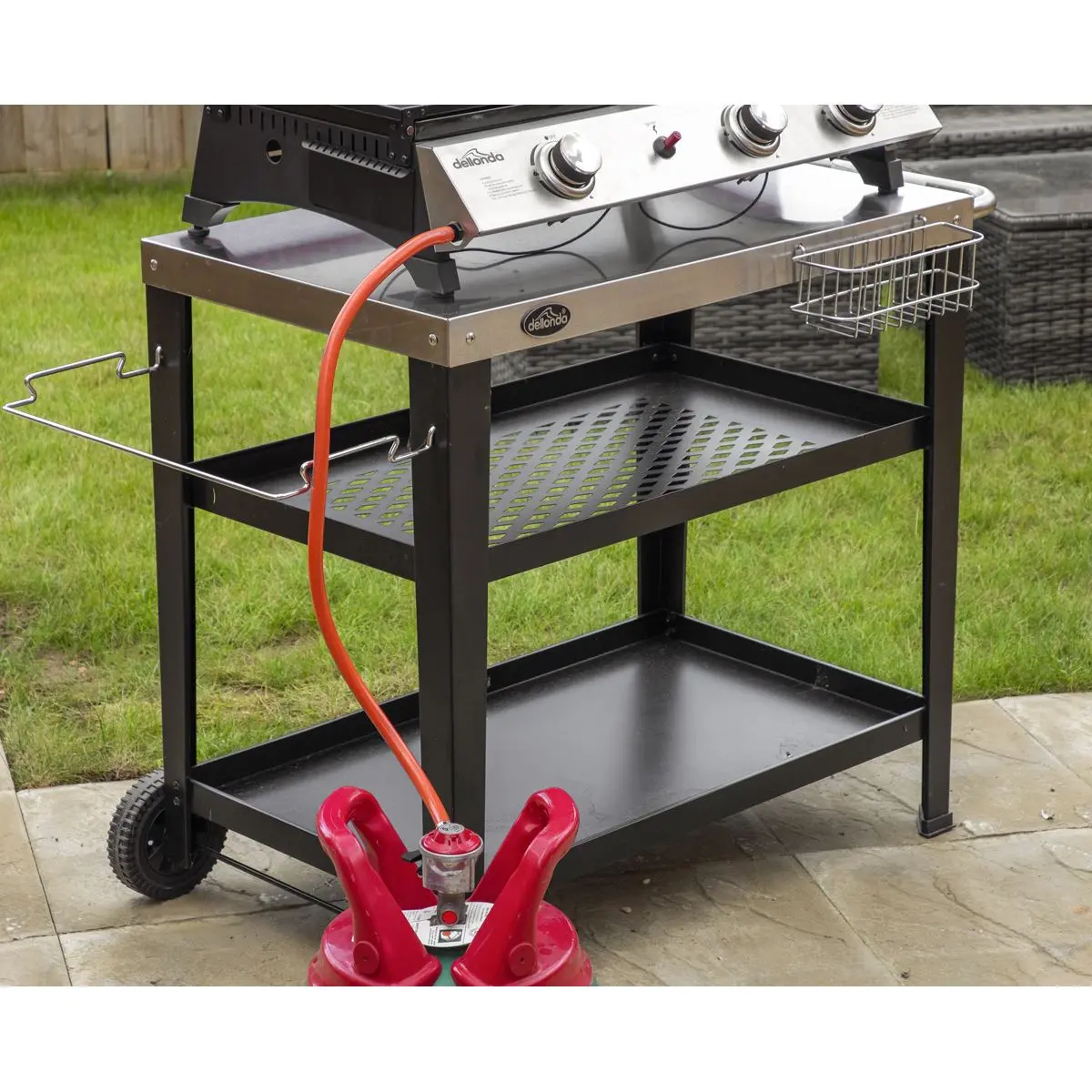 Dellonda 3 Burner Portable Gas Plancha/Grill 8.5kW BBQ Griddle, Stainless Steel - Image 11