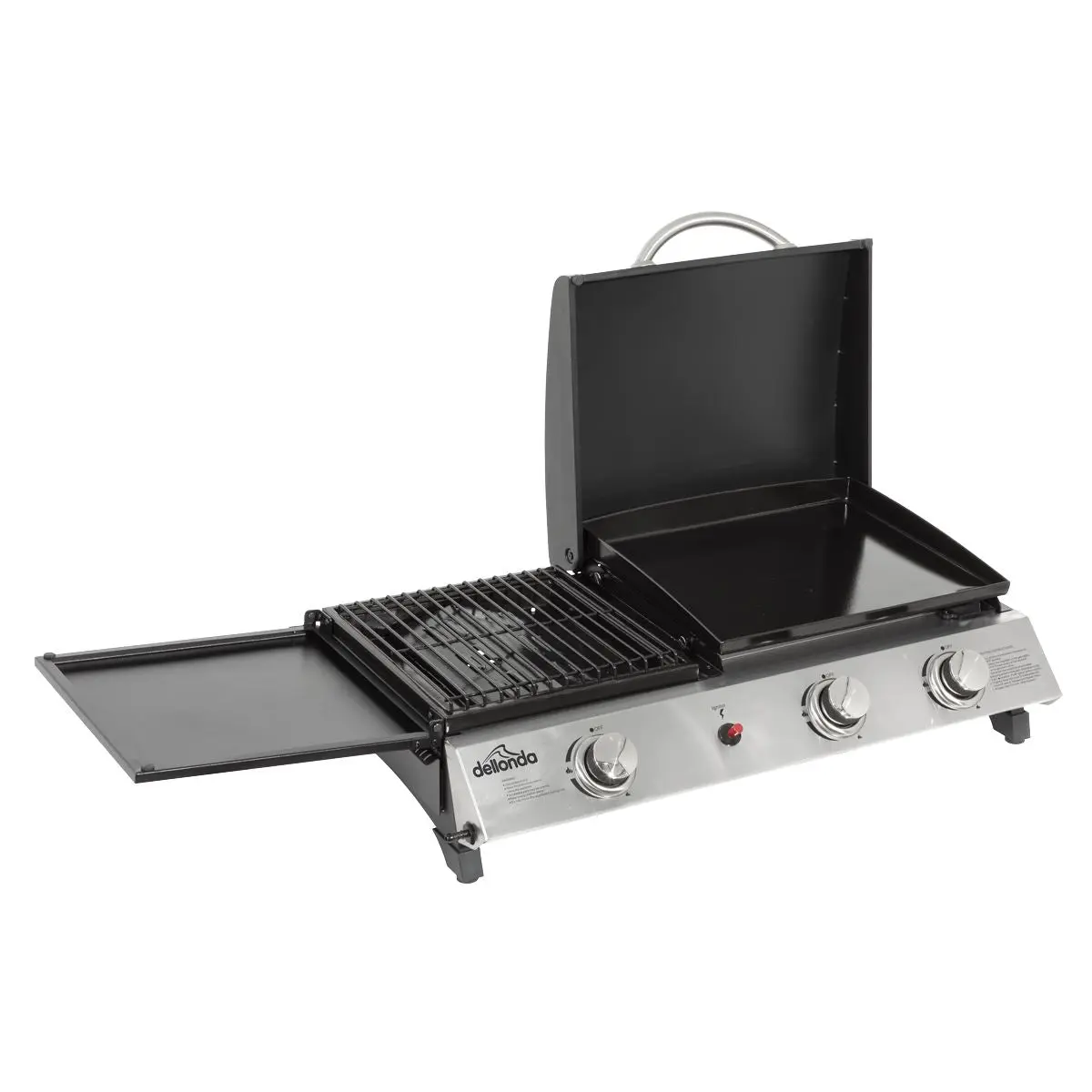 Dellonda 3 Burner Portable Gas Plancha/Grill 8.5kW BBQ Griddle, Stainless Steel - Image 7