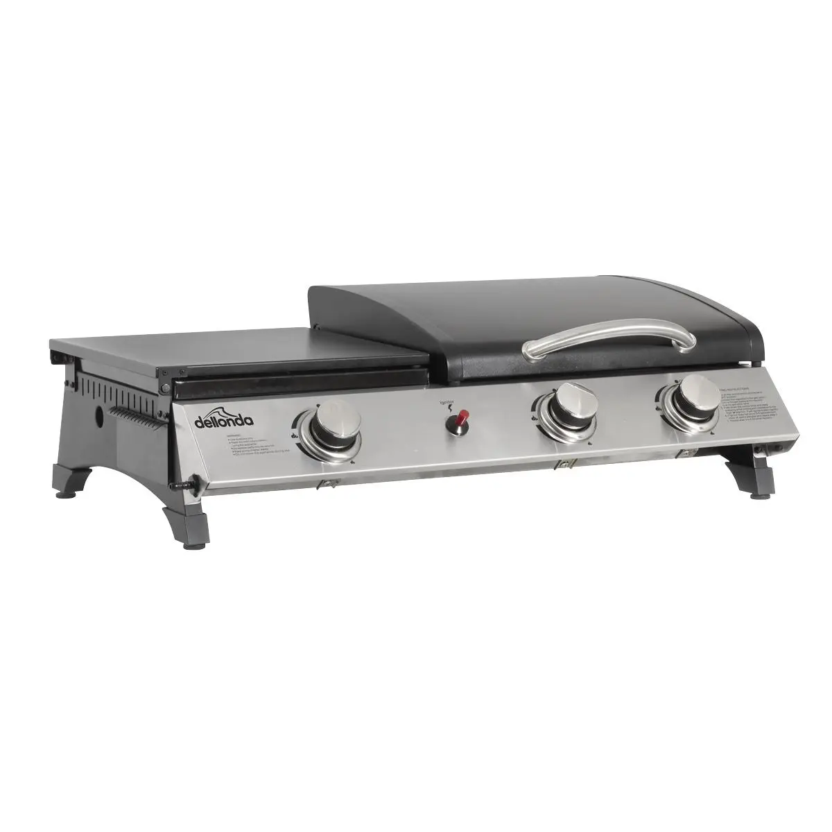 Dellonda 3 Burner Portable Gas Plancha/Grill 8.5kW BBQ Griddle, Stainless Steel - Image 8