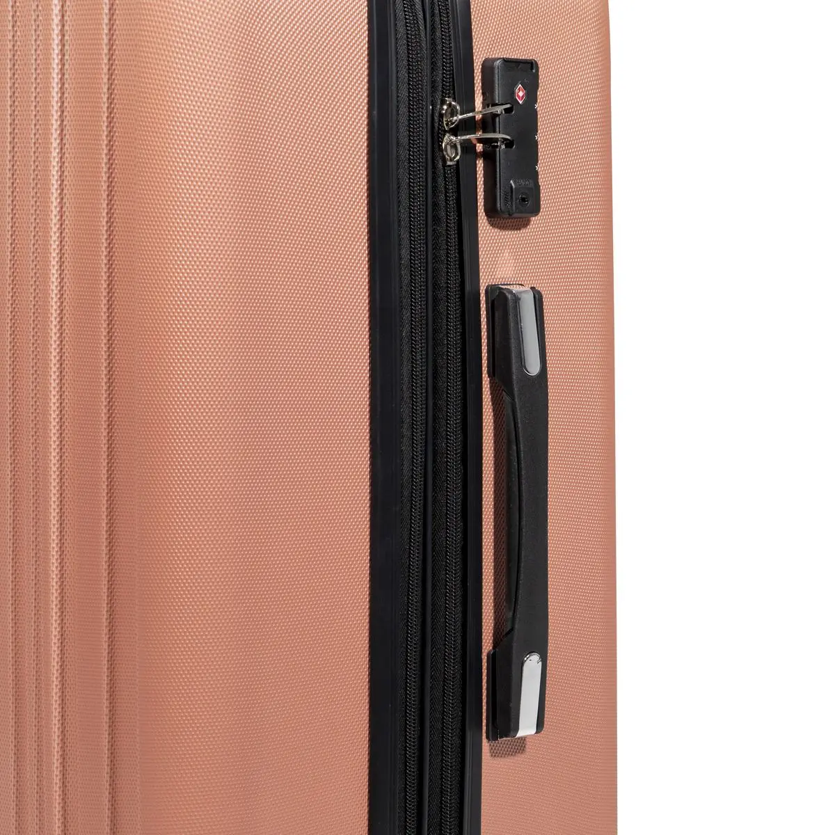 Dellonda 3-Piece Lightweight ABS Luggage Set with Integrated TSA Approved Combination Lock - Rose Gold - DL125 - Image 7