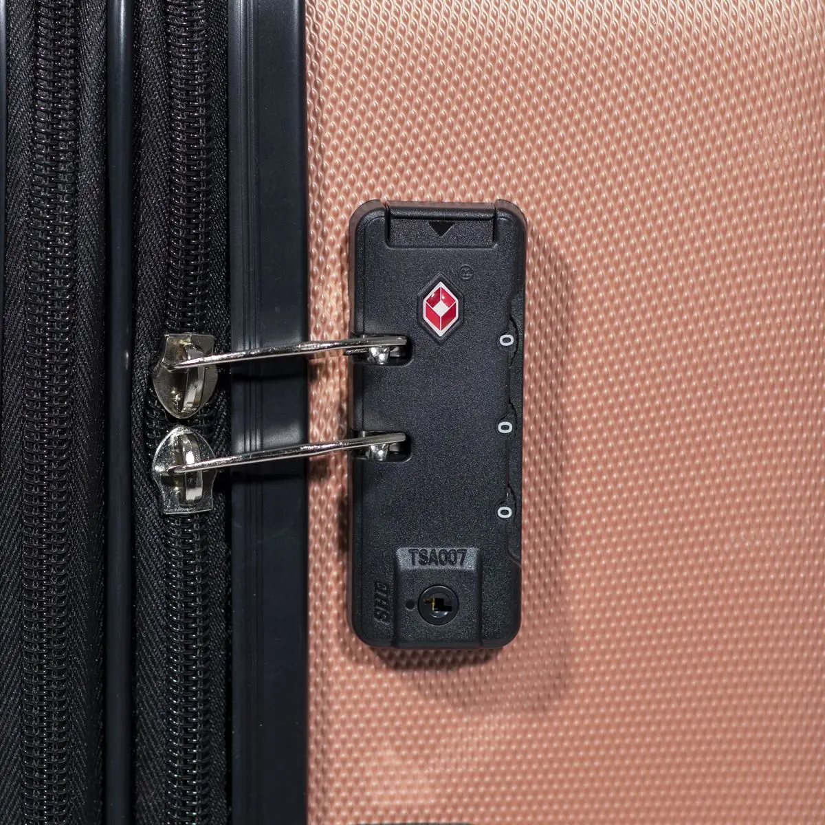 Dellonda 3-Piece Lightweight ABS Luggage Set with Integrated TSA Approved Combination Lock - Rose Gold - DL125 - Image 8
