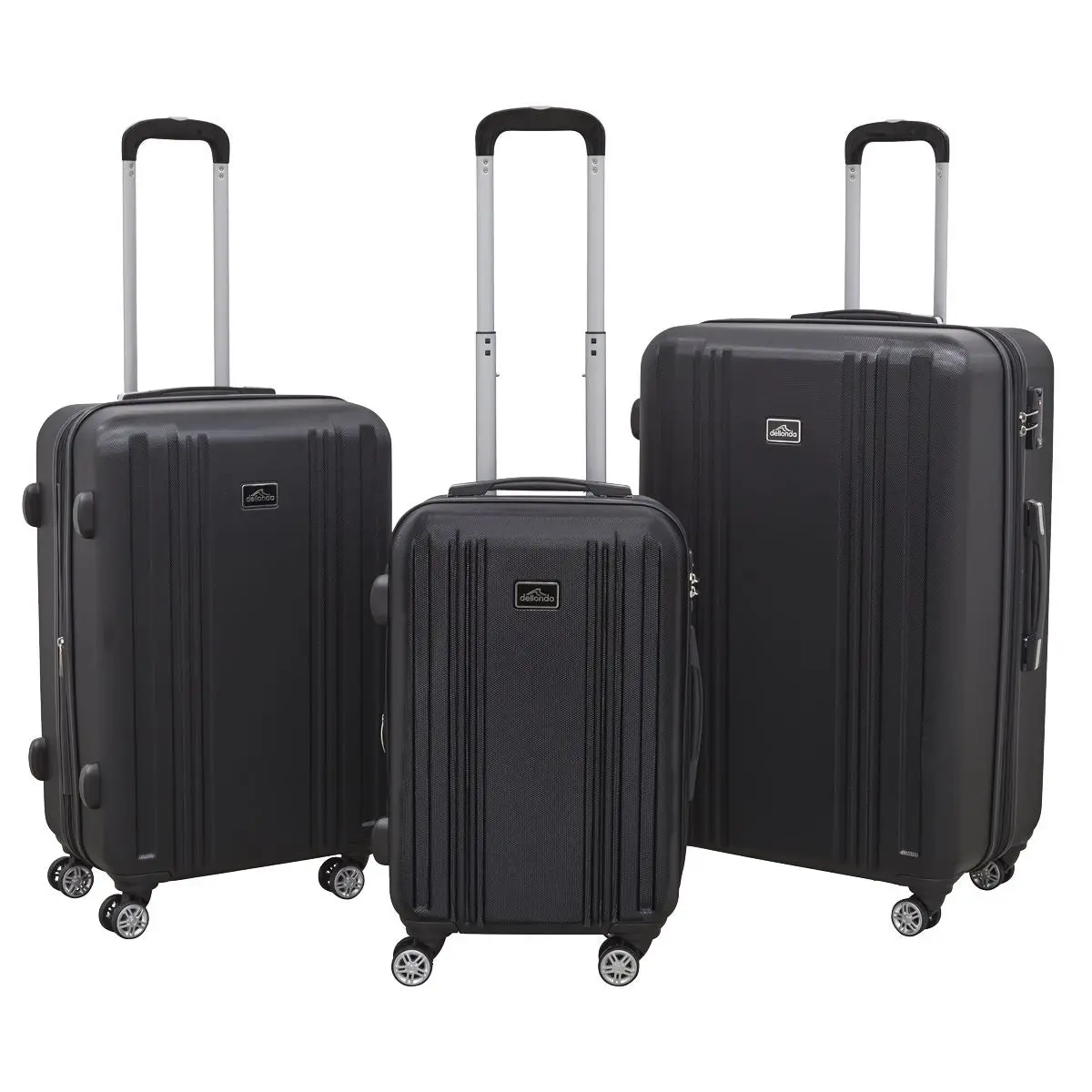 Dellonda 3-Piece Lightweight Luggage Suitcase Trolley Set ABS TSA Lock Black - Image 5
