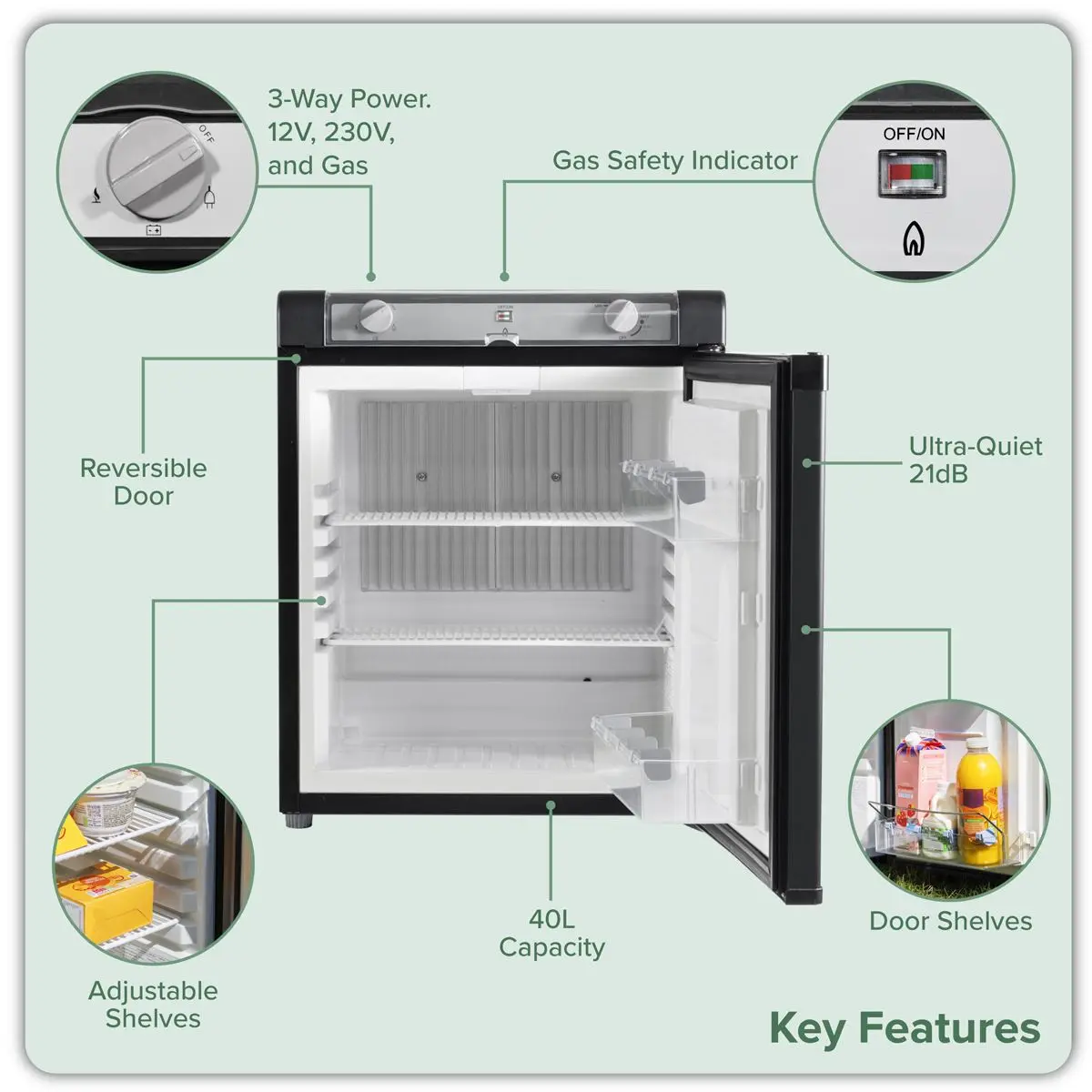 Dellonda 3-Way Fridge 40L - Image 4