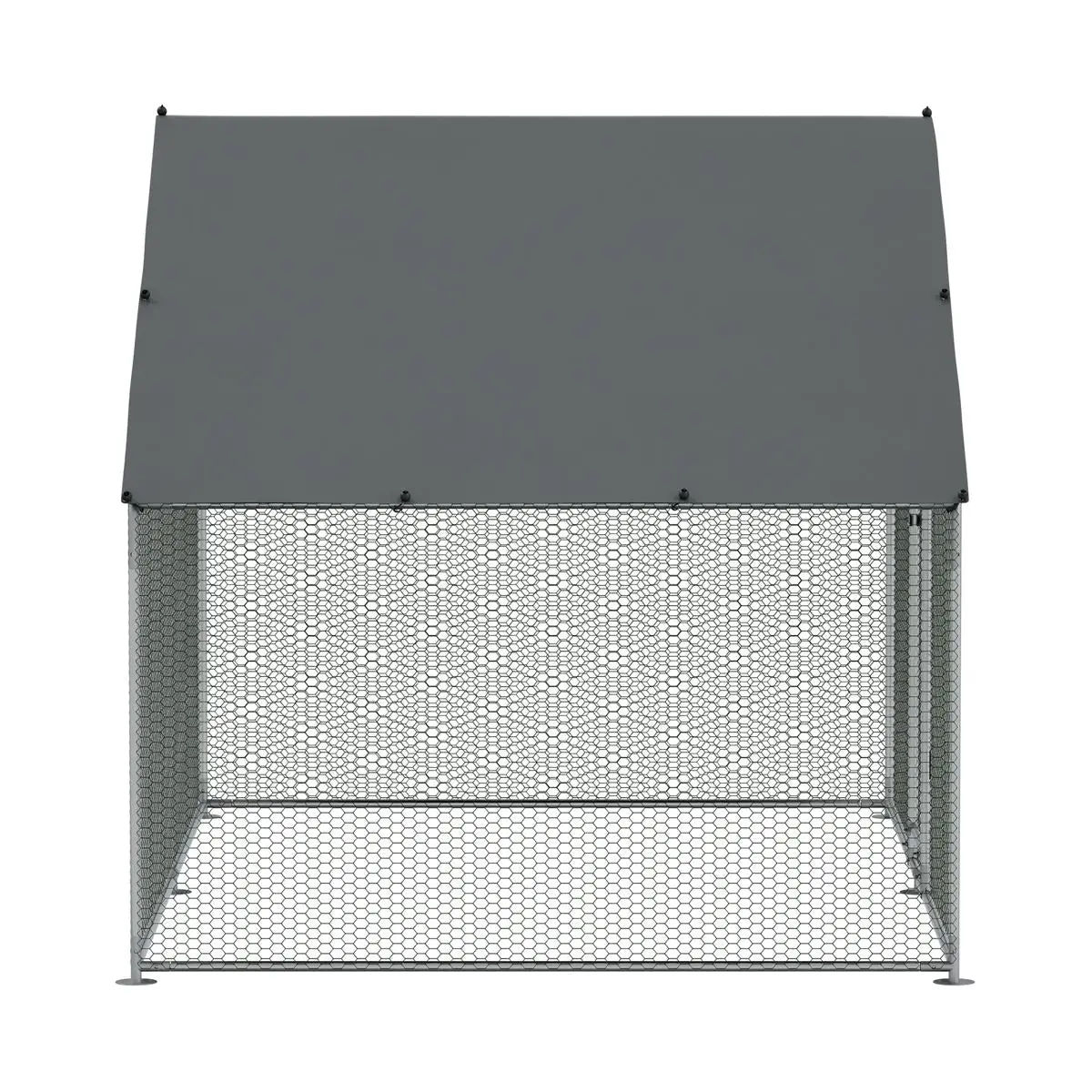 Dellonda 3 x 2 x 2m Walk-In Chicken Run, Galvanized Steel, Roof Cover, PVC Coated Chicken Wire - Image 9
