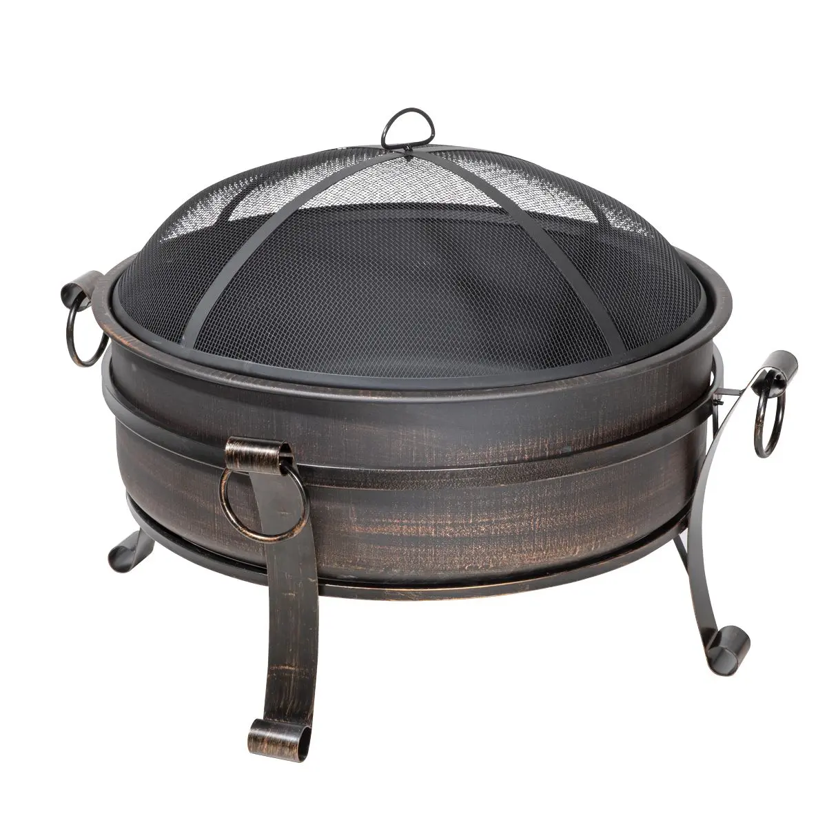 Dellonda 30" Deluxe 2-in-1 Outdoor Fire Pit & Coffee Table Antique Bronze Effect - Image 2