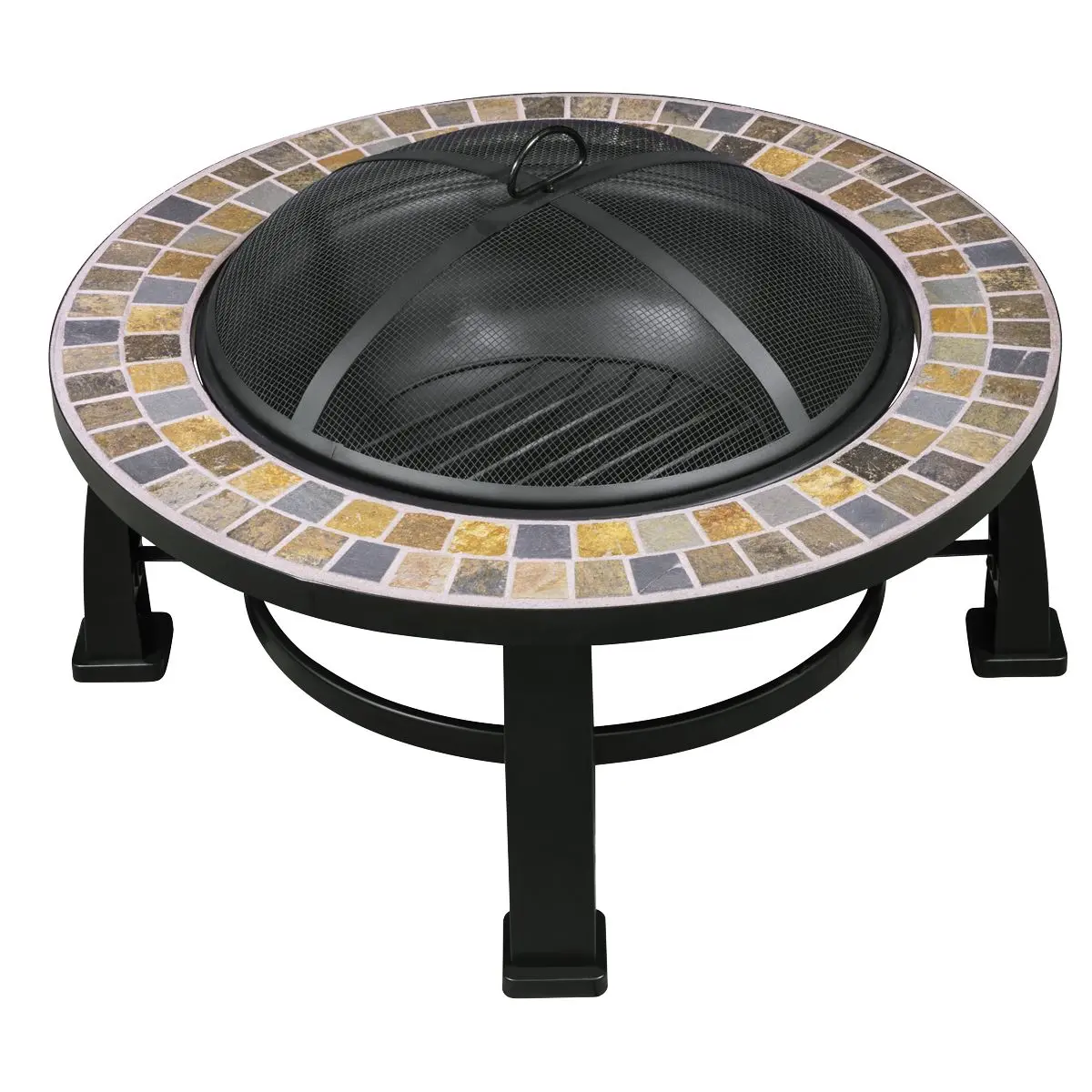 Dellonda 30" Deluxe Traditional Style Fire Pit/Fireplace/Outdoor Heater - Slate - Image 5