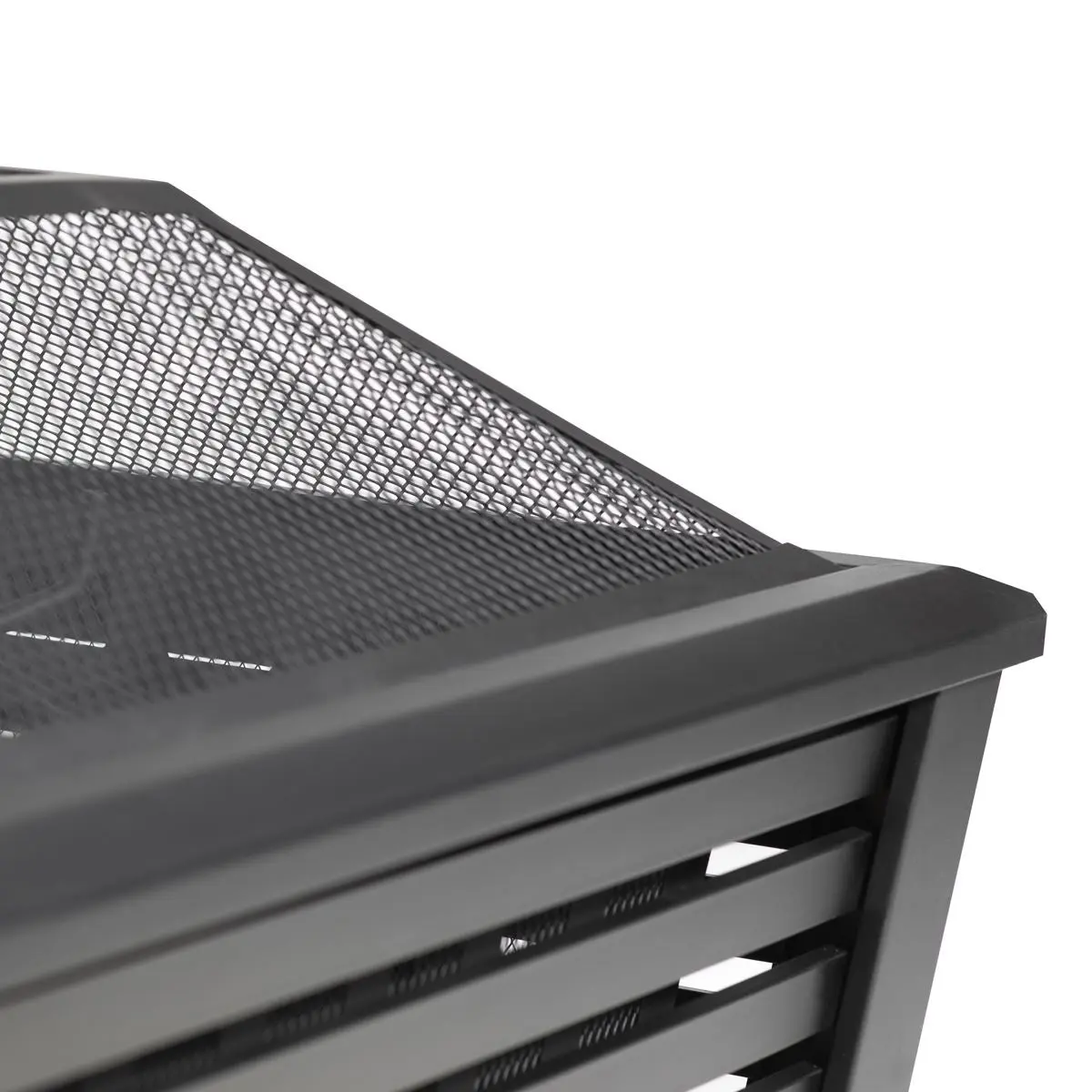 Dellonda 35" Square Outdoor Fire Pit, Black - Image 5