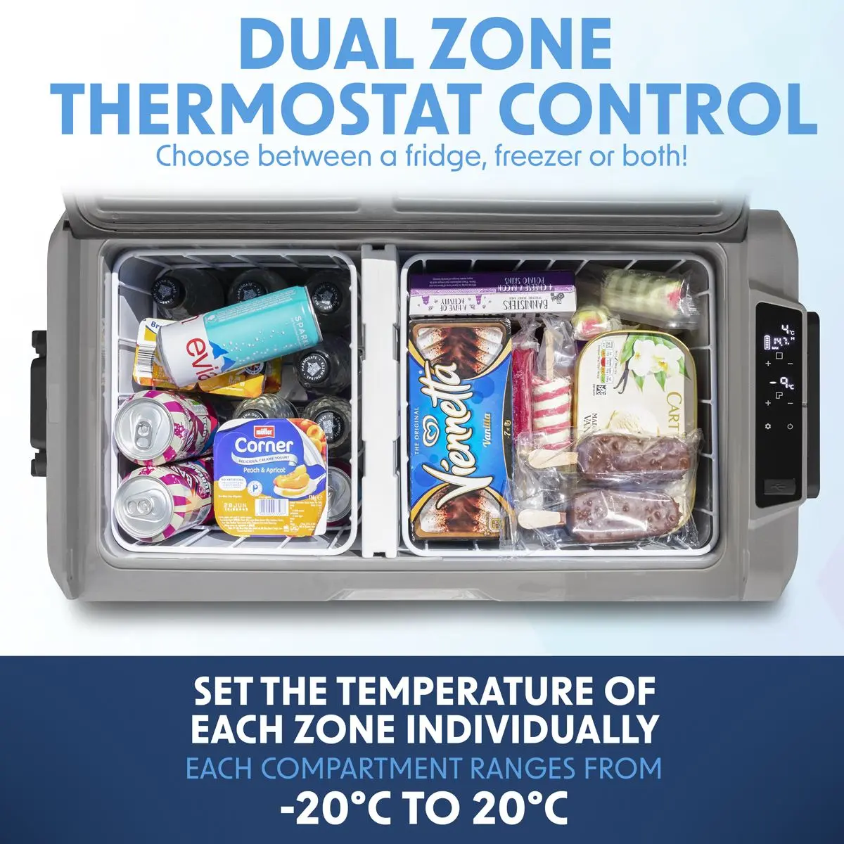 Dellonda 36L Portable Dual Zone Compressor Car Camping Fridge/Freezer 12/24V - Image 12