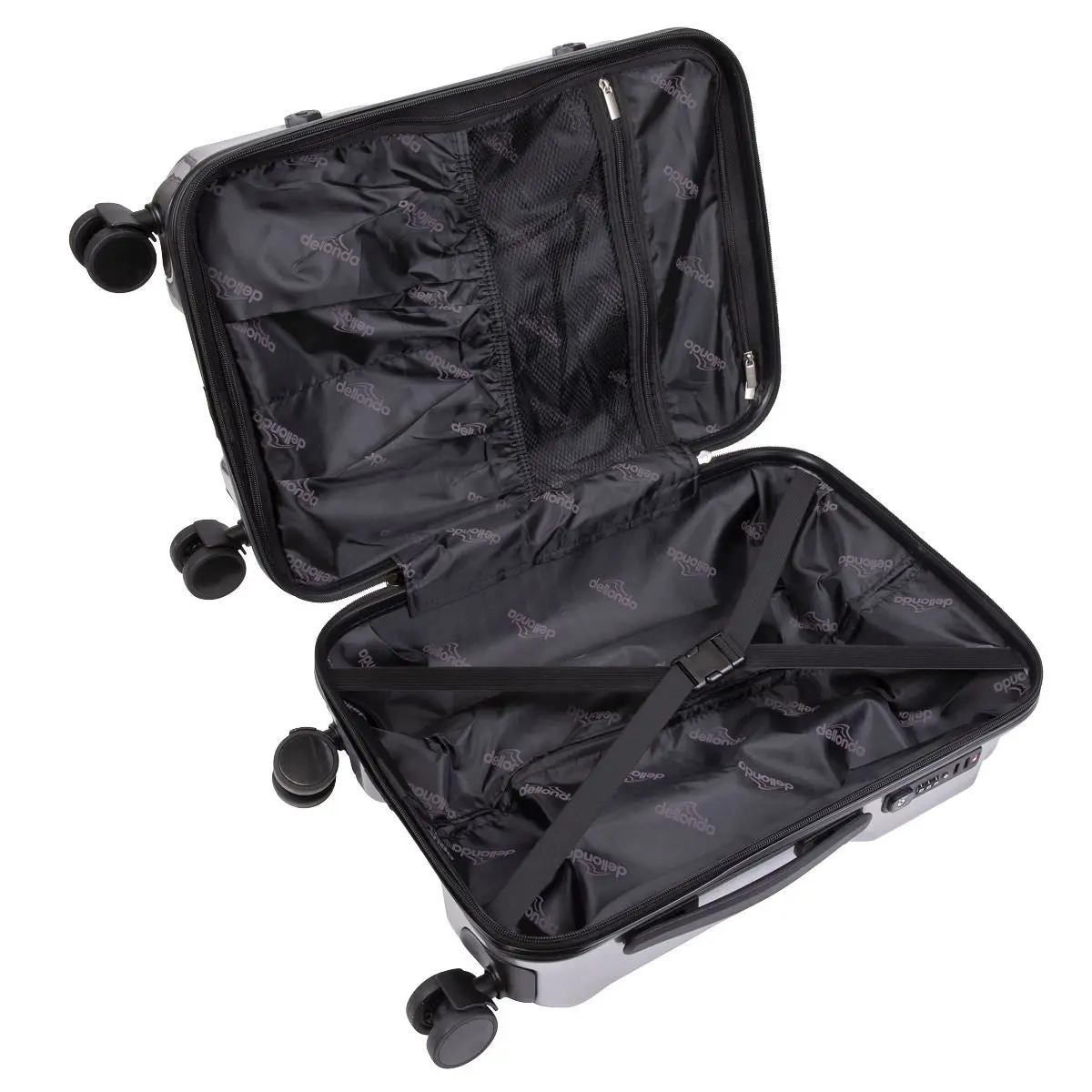 Dellonda 3pc Lightweight ABS Luggage Set - 20", 24", 28" - Silver - DL9 - Image 3