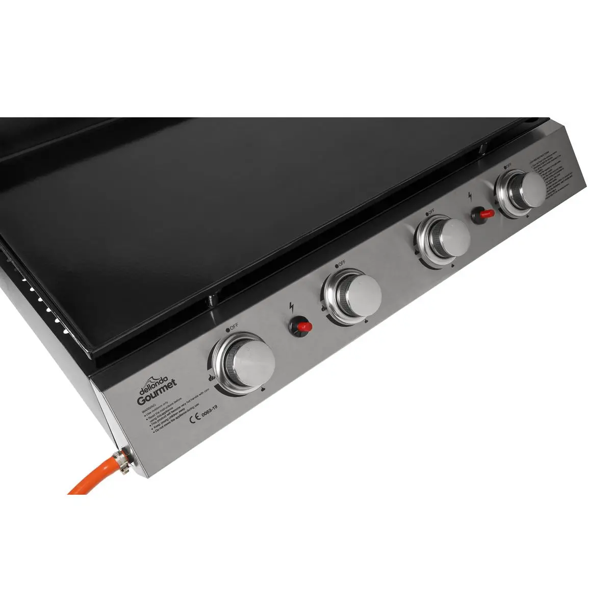 Dellonda 4 Burner Portable Gas Plancha 10kW BBQ Griddle, Stainless Steel - Image 10