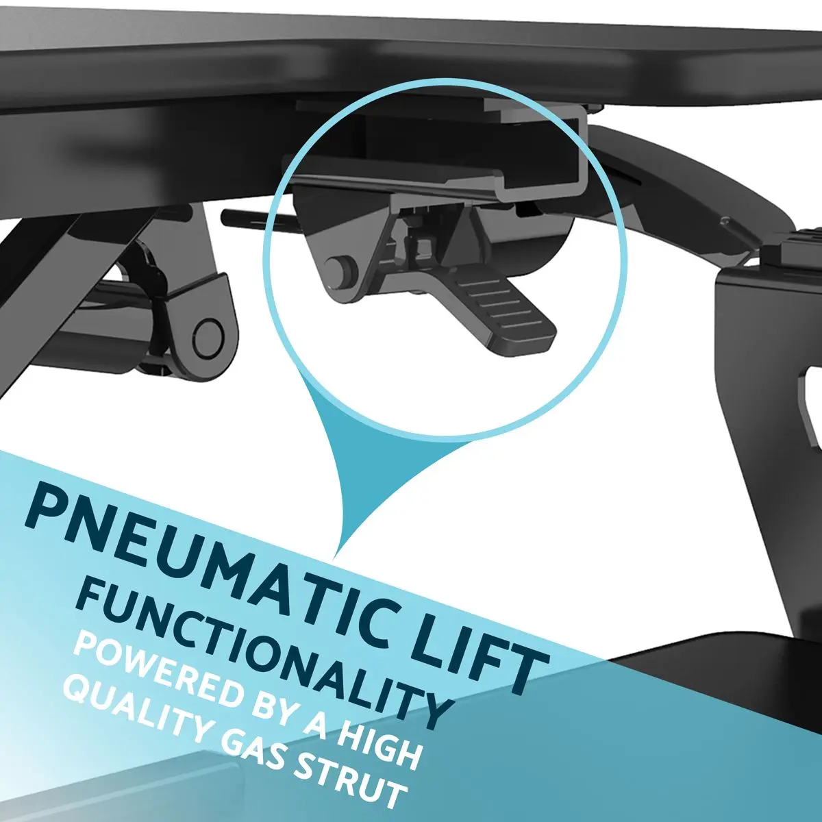 Dellonda 71cm Height Adjustable Standing Desk Converter, 50cm Max Height, 15kg Capacity - DH14 - Image 3