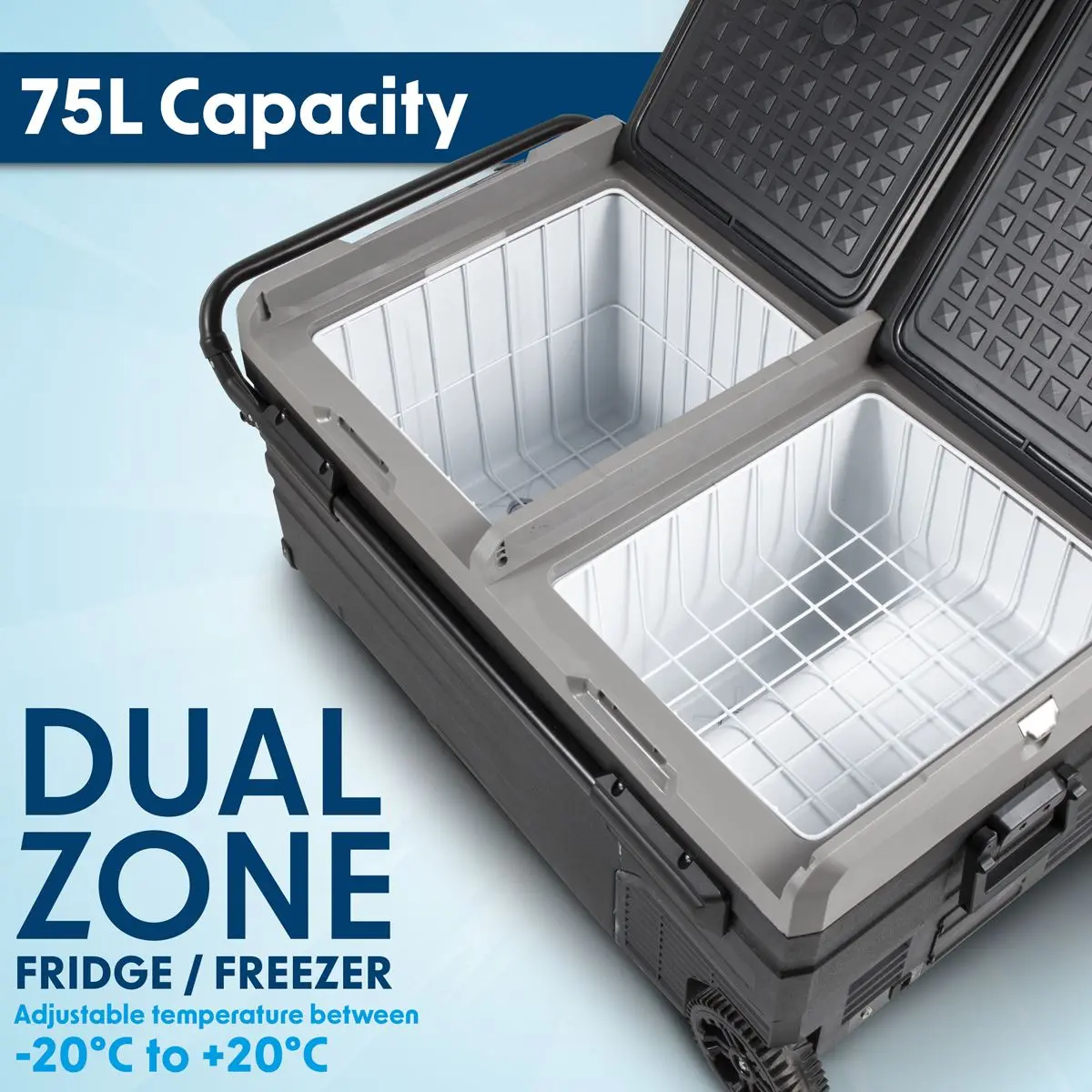 Dellonda 75L Portable Dual Zone Compressor Car Camping Fridge/Freezer 12/24V - Image 11