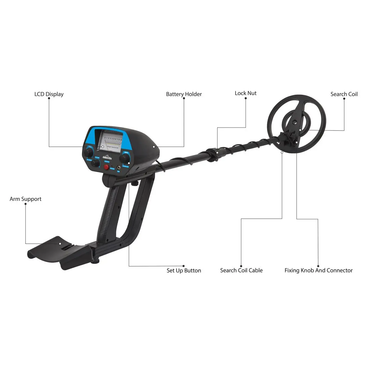 Dellonda Adults Metal Detector with High Accuracy Pinpoint Function - Image 7