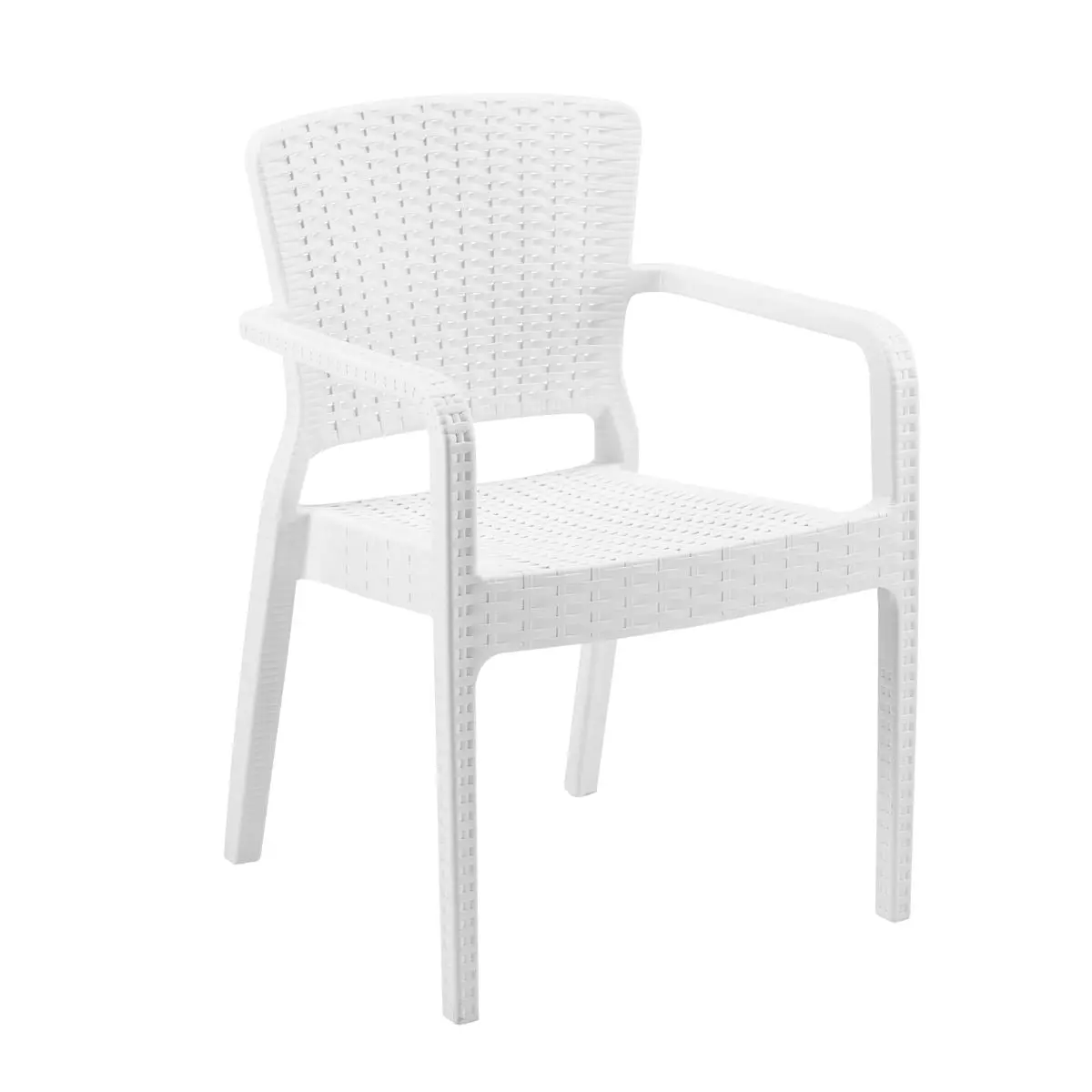Dellonda Armchair Durable, Weather Resistant PP Body, Stackable x 6 - White - Image 3