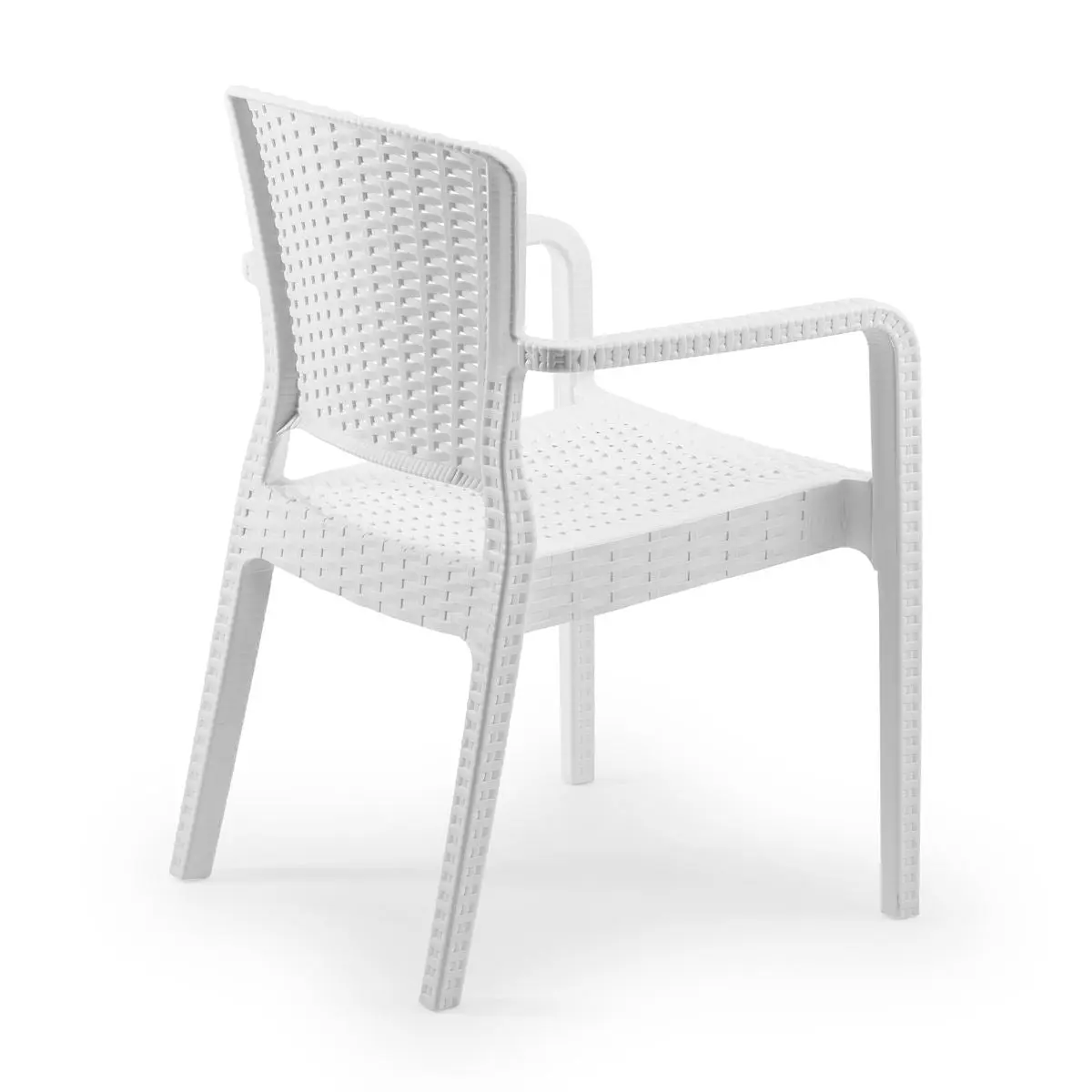Dellonda Armchair Durable, Weather Resistant PP Body, Stackable x 6 - White - Image 4