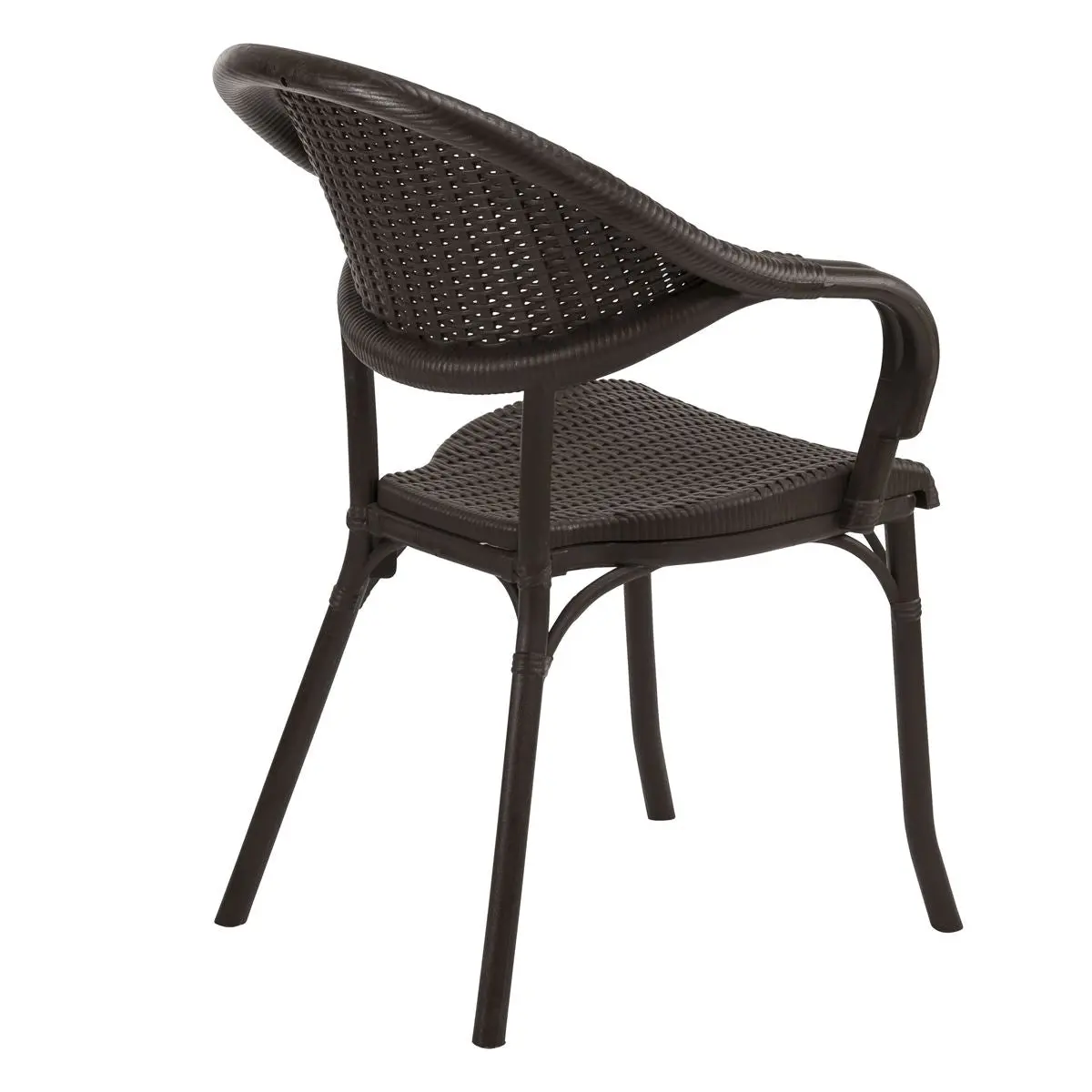 Dellonda Armchair Weather Resistant PP Body Stackable x 6, Dark Wood - Image 5
