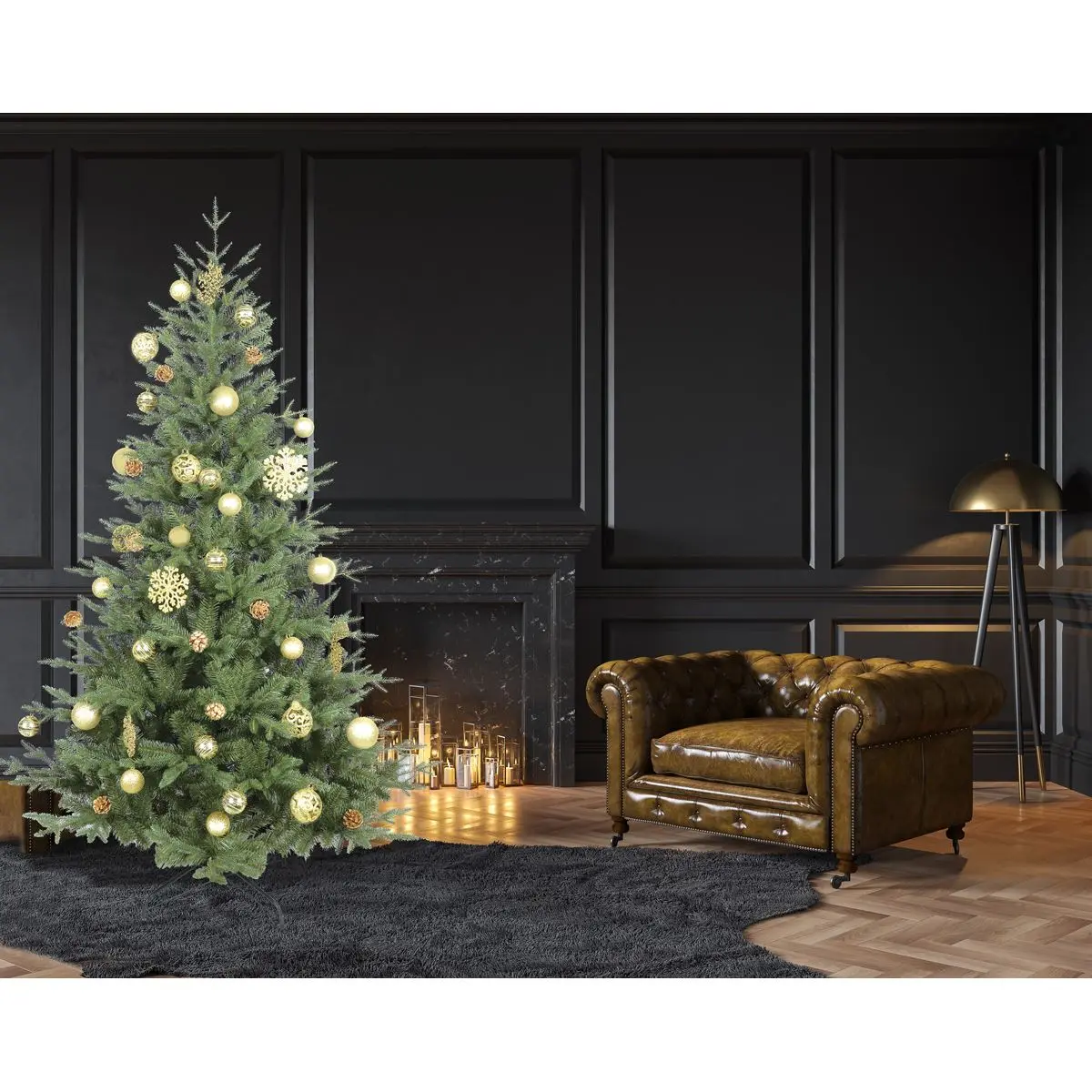 Dellonda Artificial 7ft/210cm Hinged Christmas Tree with 1000+ PE/PVC Tips - DH46 - Image 9