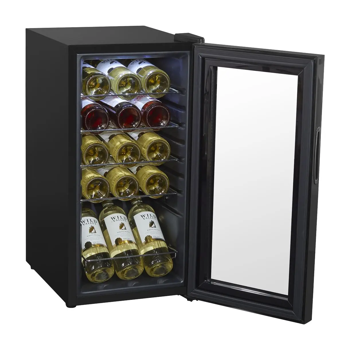 Baridi 15 Bottle Wine Fridge with Digital Touchscreen Controls & LED Light, Black - Image 11