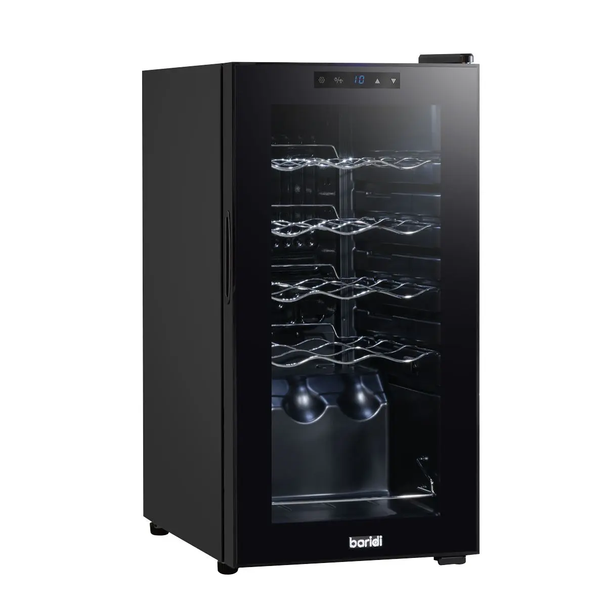 Baridi 15 Bottle Wine Fridge with Digital Touchscreen Controls & LED Light, Black - Image 4