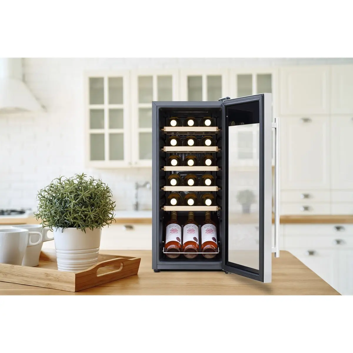 Baridi 18 Bottle Wine Fridge Cooler & Touch Control, LED Light, Stainless Steel - Image 11