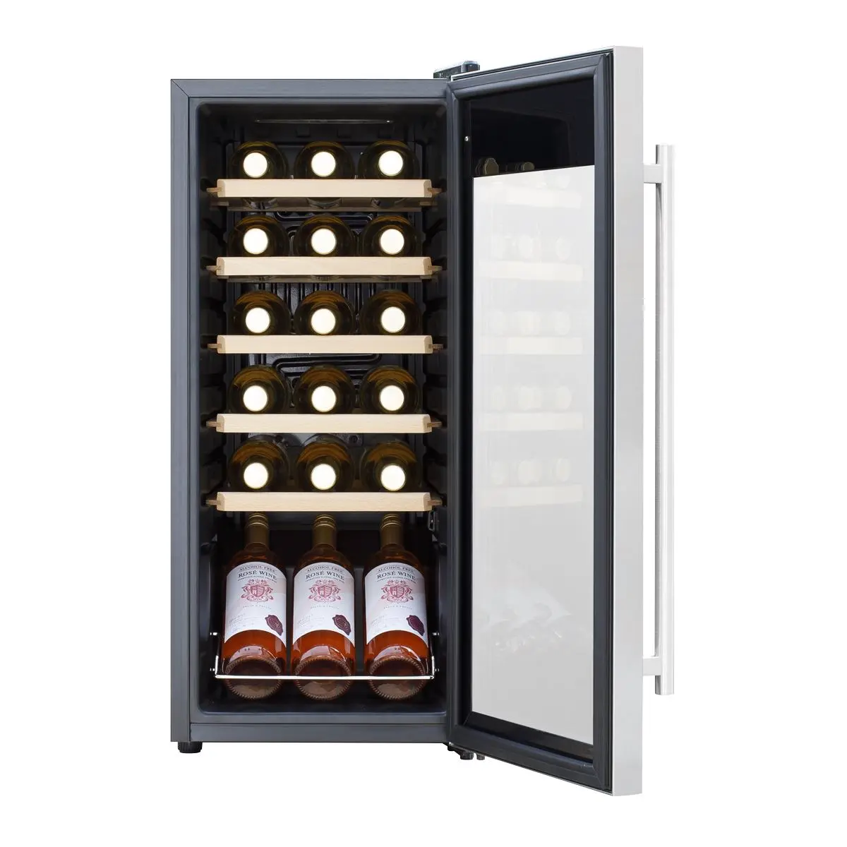 Baridi 18 Bottle Wine Fridge Cooler & Touch Control, LED Light, Stainless Steel - Image 3