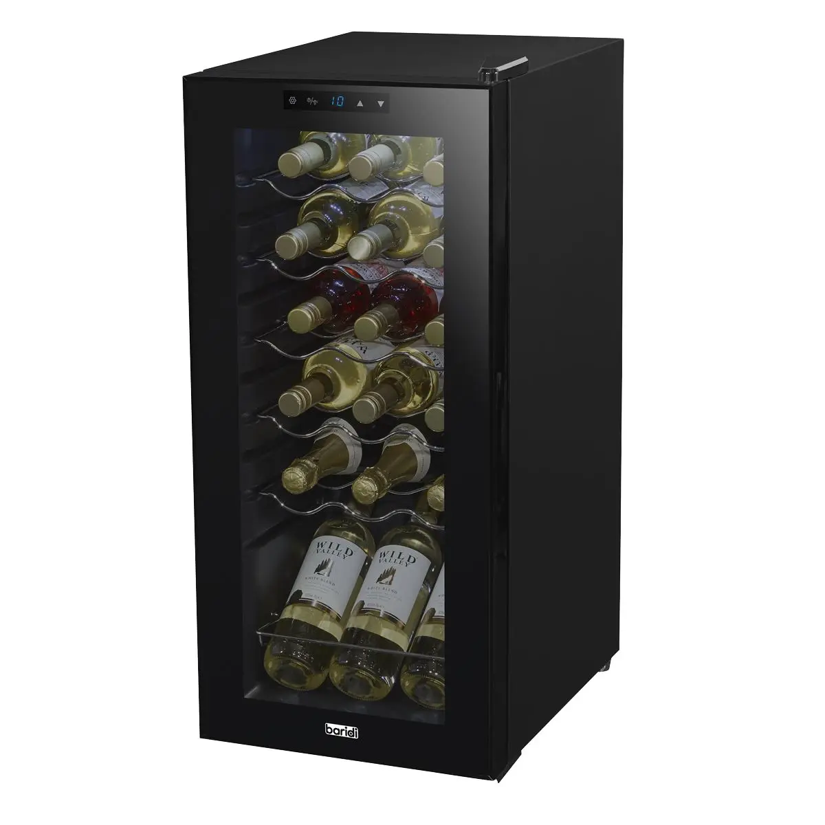 Baridi 18 Bottle Wine Fridge with Digital Touchscreen Controls & LED Light, Black - Image 11