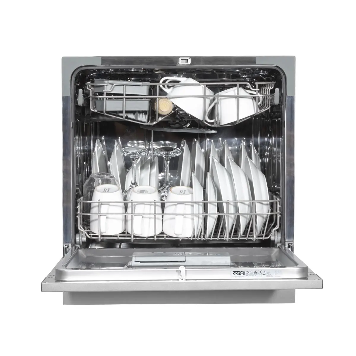Baridi Compact Tabletop Dishwasher 8 Place Settings, 6 Programmes, Low Noise, 8L Cycle, Start Delay - Silver - Image 7