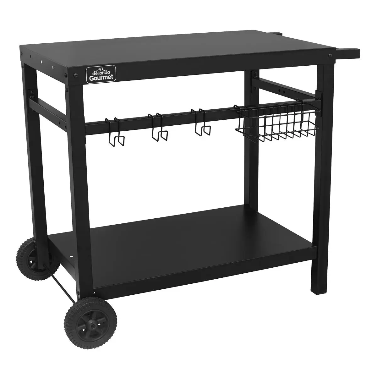 Dellonda BBQ & Plancha Trolley for Outdoor Cooking with Utensil Holder, Black - Image 6