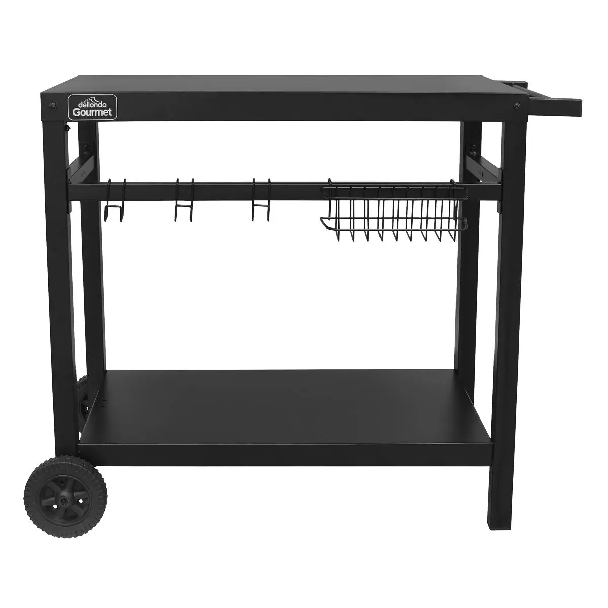 Dellonda BBQ & Plancha Trolley for Outdoor Cooking with Utensil Holder, Black - Image 7